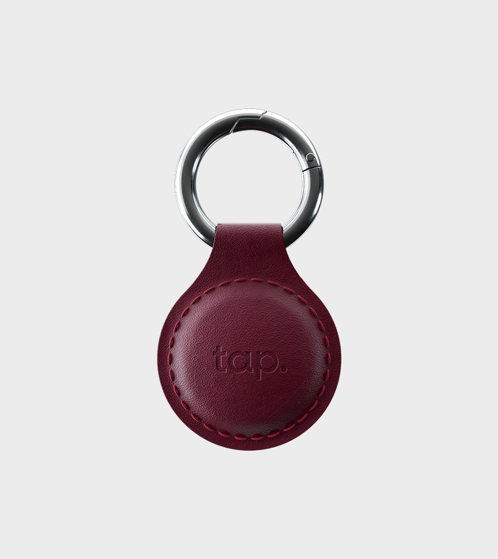 Tap NFC Leather Keychain - Burgundy - Share Instantly - Marca Deals - Tap