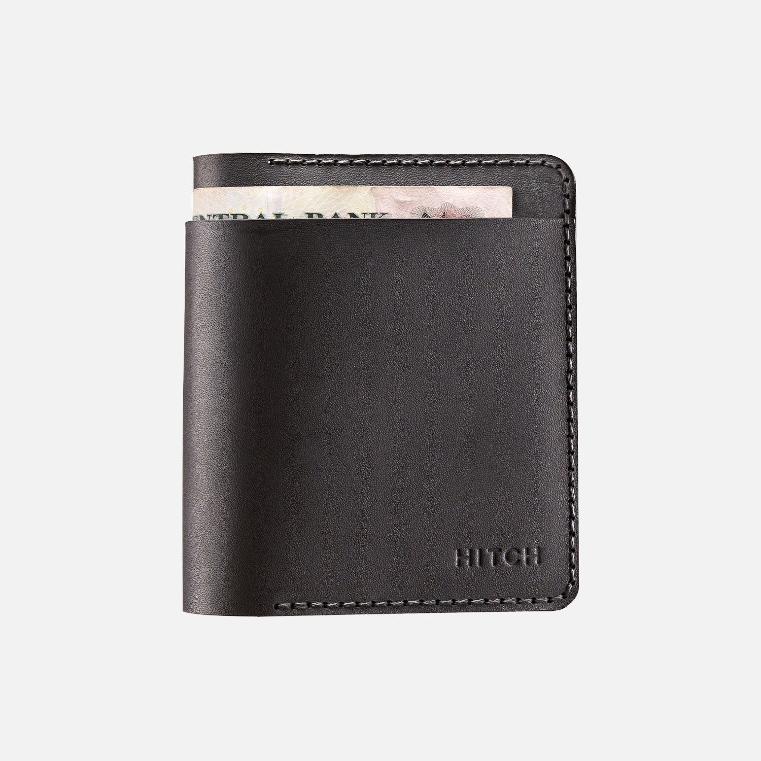 Bifold Wallet (Upgraded) - Handmade Natural Genuine Leather - Black - Marca Deals - Hitch