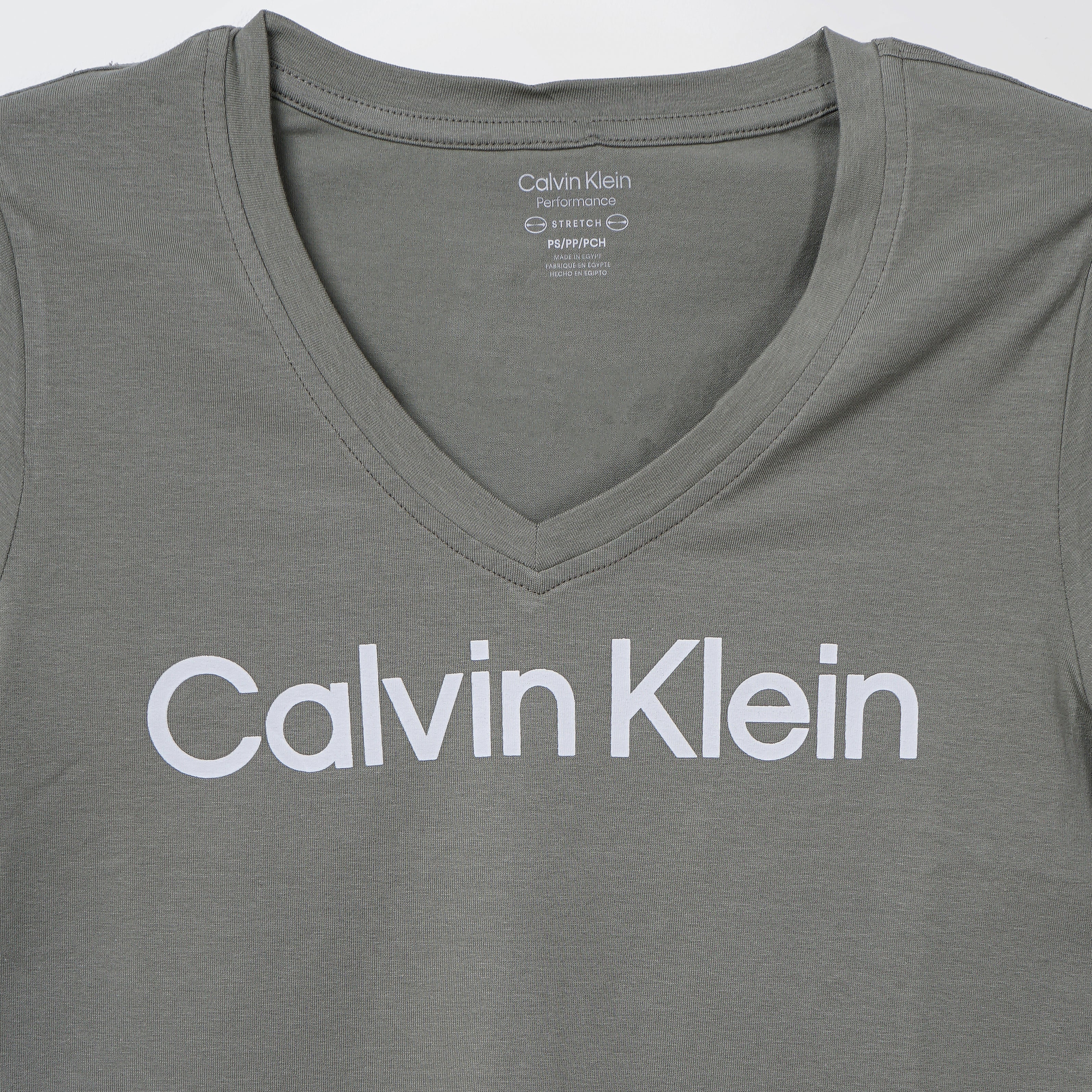 Calvin Klein V Neck Green T-Shirt - Marca Deals - Calvin Klein