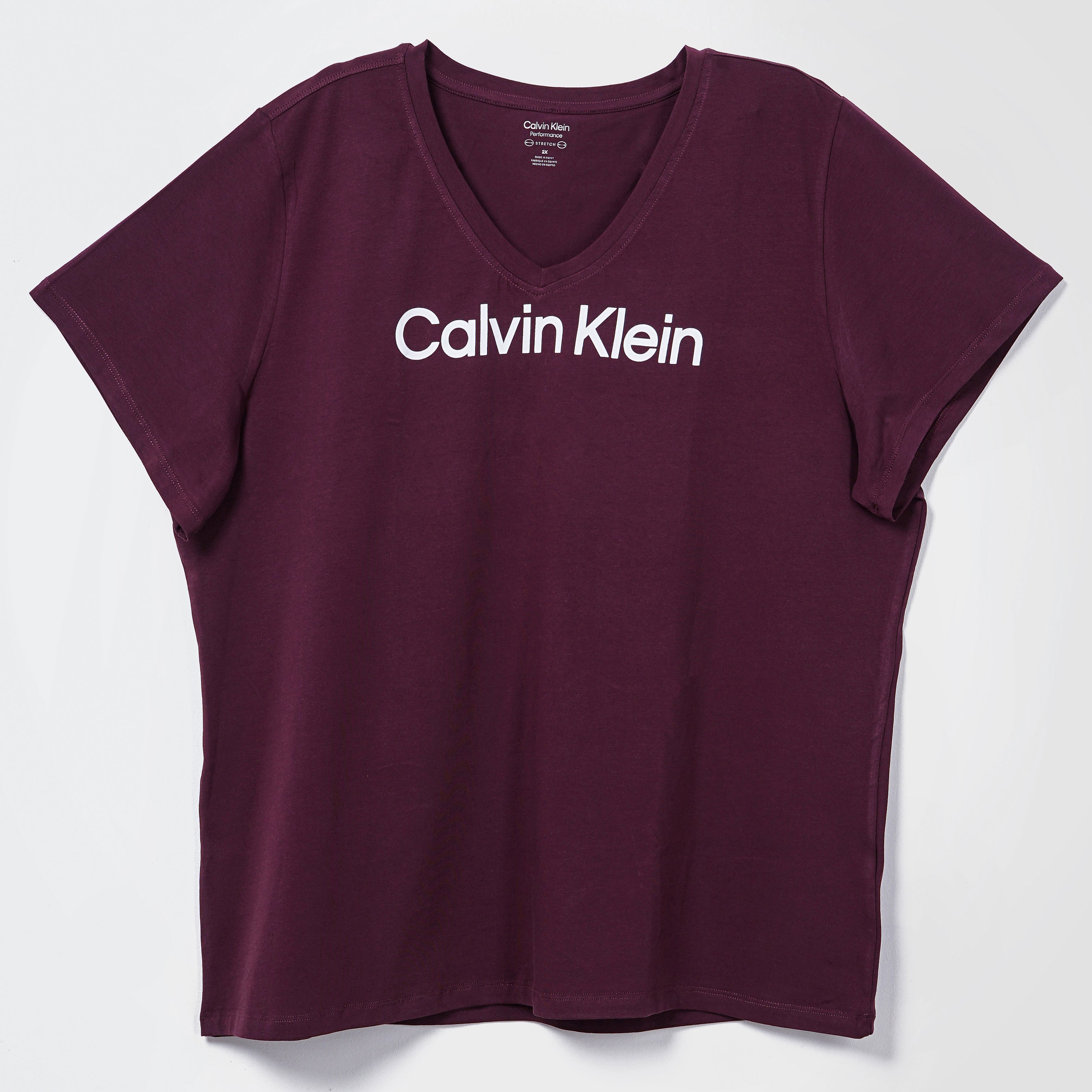 Calvin Klein V Neck Maroon T-Shirt - Marca Deals - Calvin Klein
