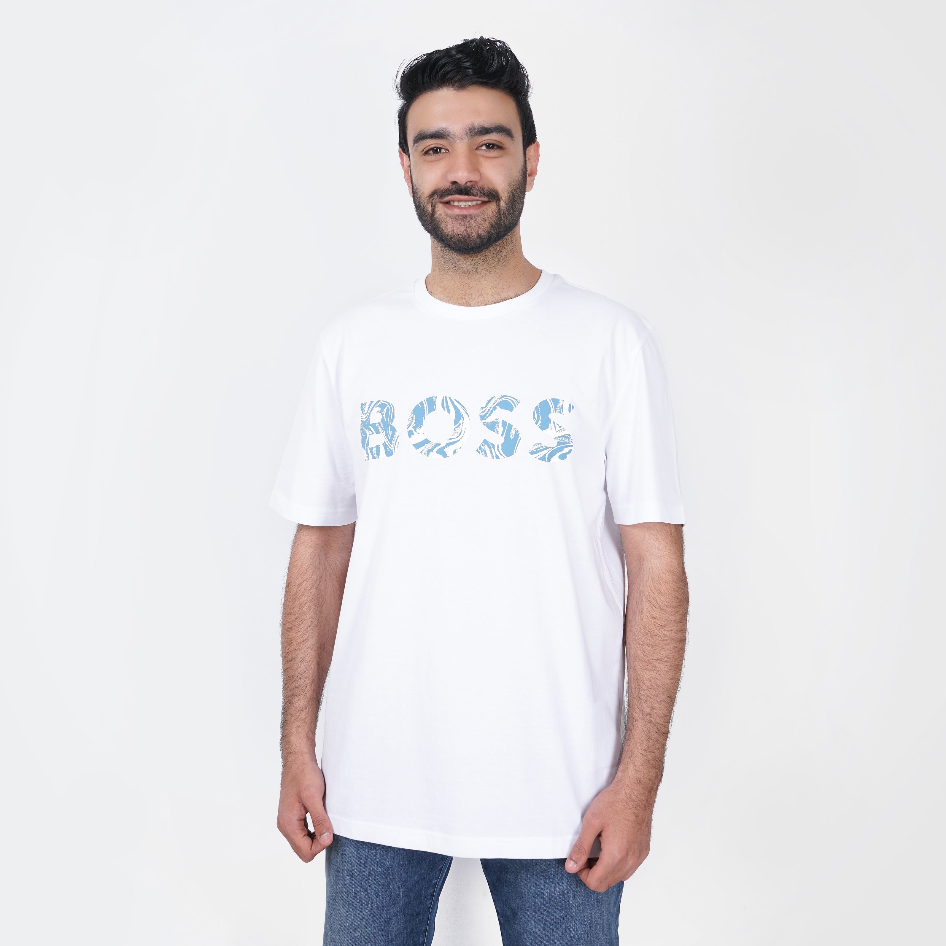 COTTON-JERSEY T-SHIRT WITH LOGO PRINT - Marca Deals - Boss