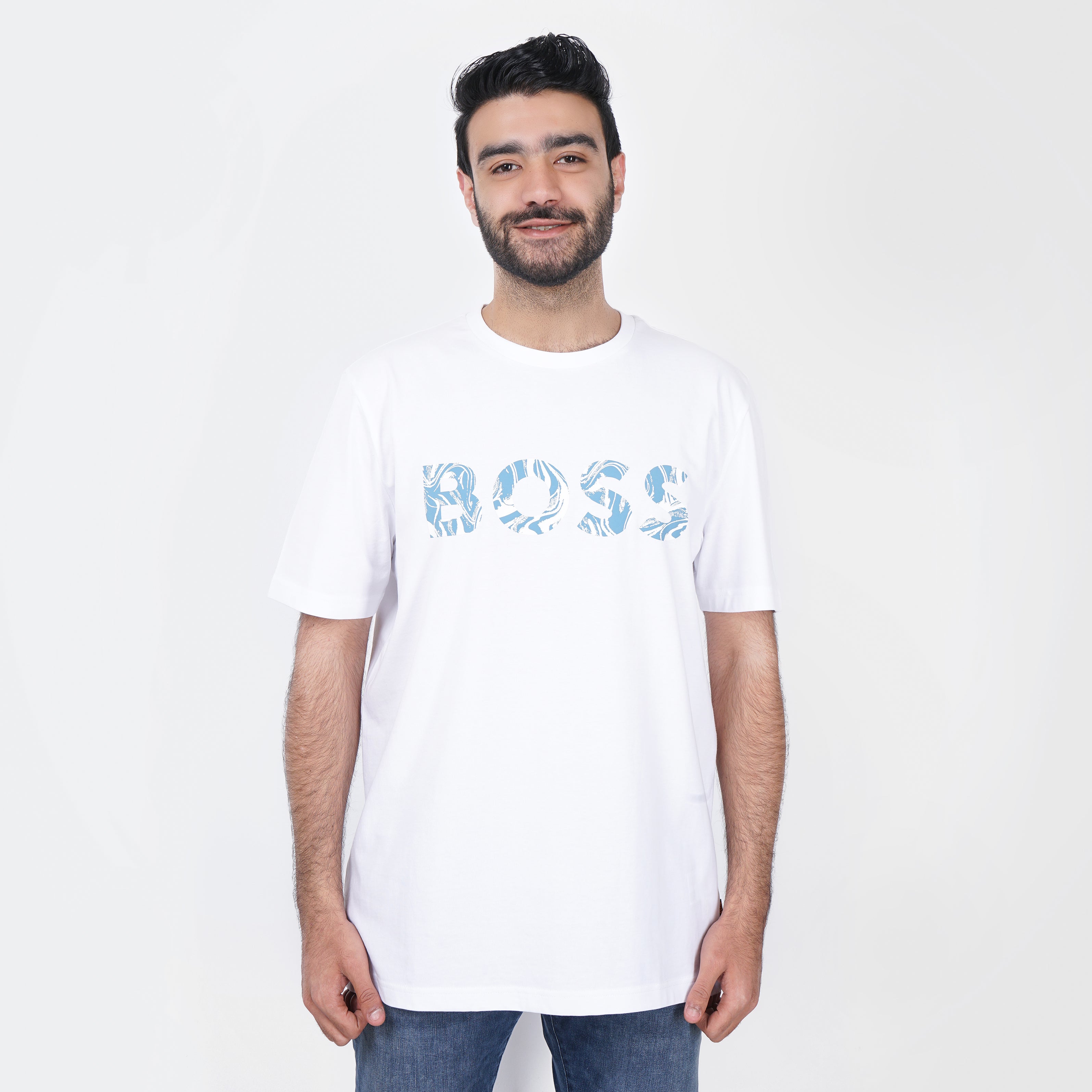 COTTON-JERSEY T-SHIRT WITH LOGO PRINT - Marca Deals - Boss