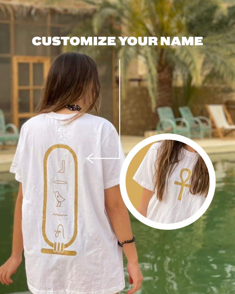 Customize Your Name in Hieroglyphs Oversized T - shirt - Marca Deals - Design Kaf