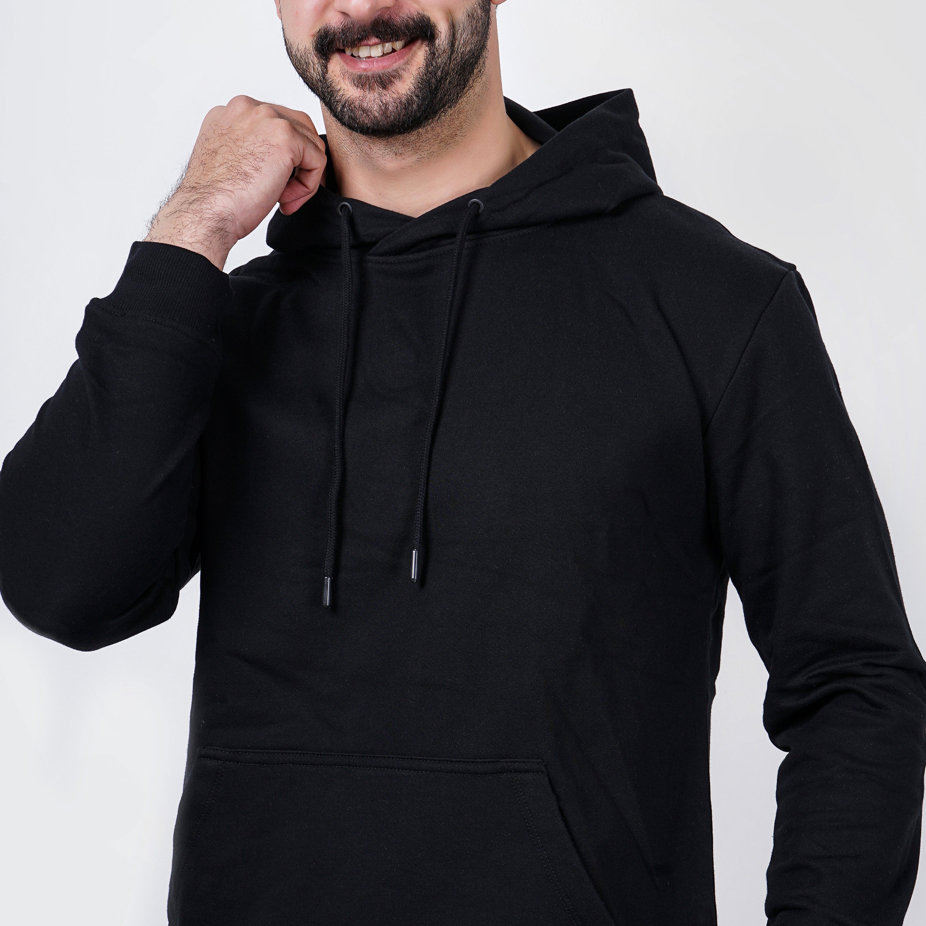 DEFACTO BASIC BLACK HOODIE - Marca Deals - Defacto