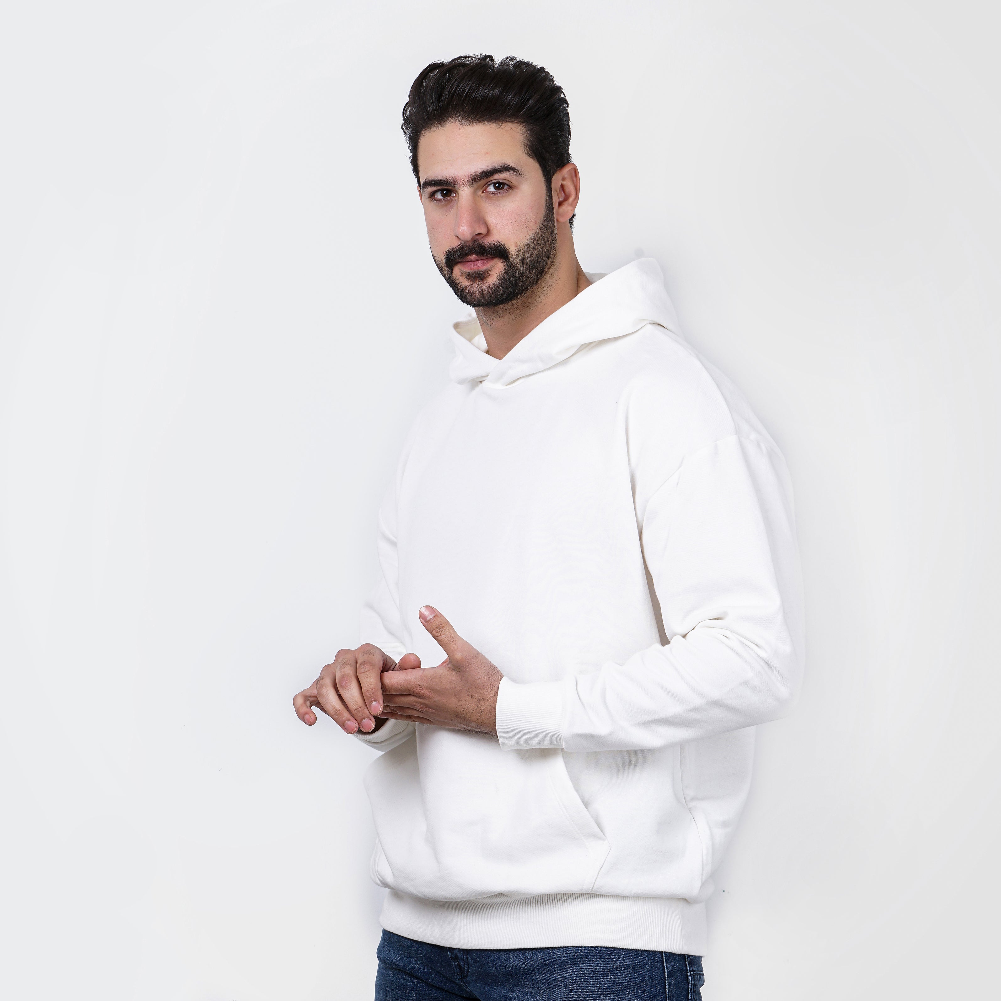 Defacto Basic White Hoodie - Marca Deals - Defacto