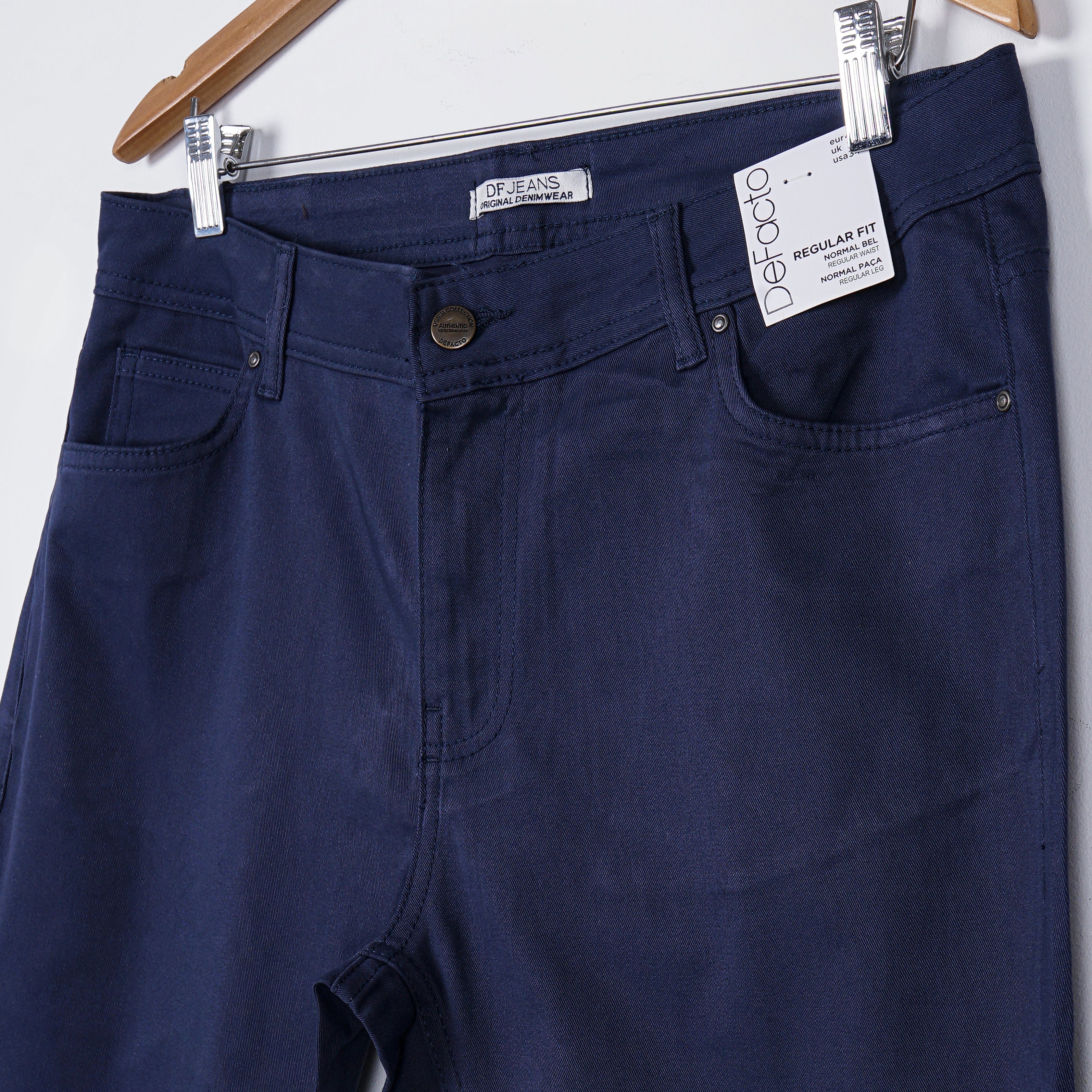 DeFacto Regular Fit Gabardine Dark Blue Trousers - Marca Deals - Defacto