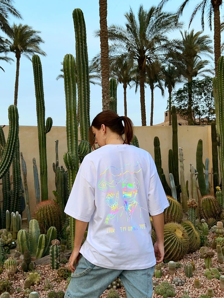 Double Jointed Rainbow Reflective Oversized T - shirt - Marca Deals - Design Kaf