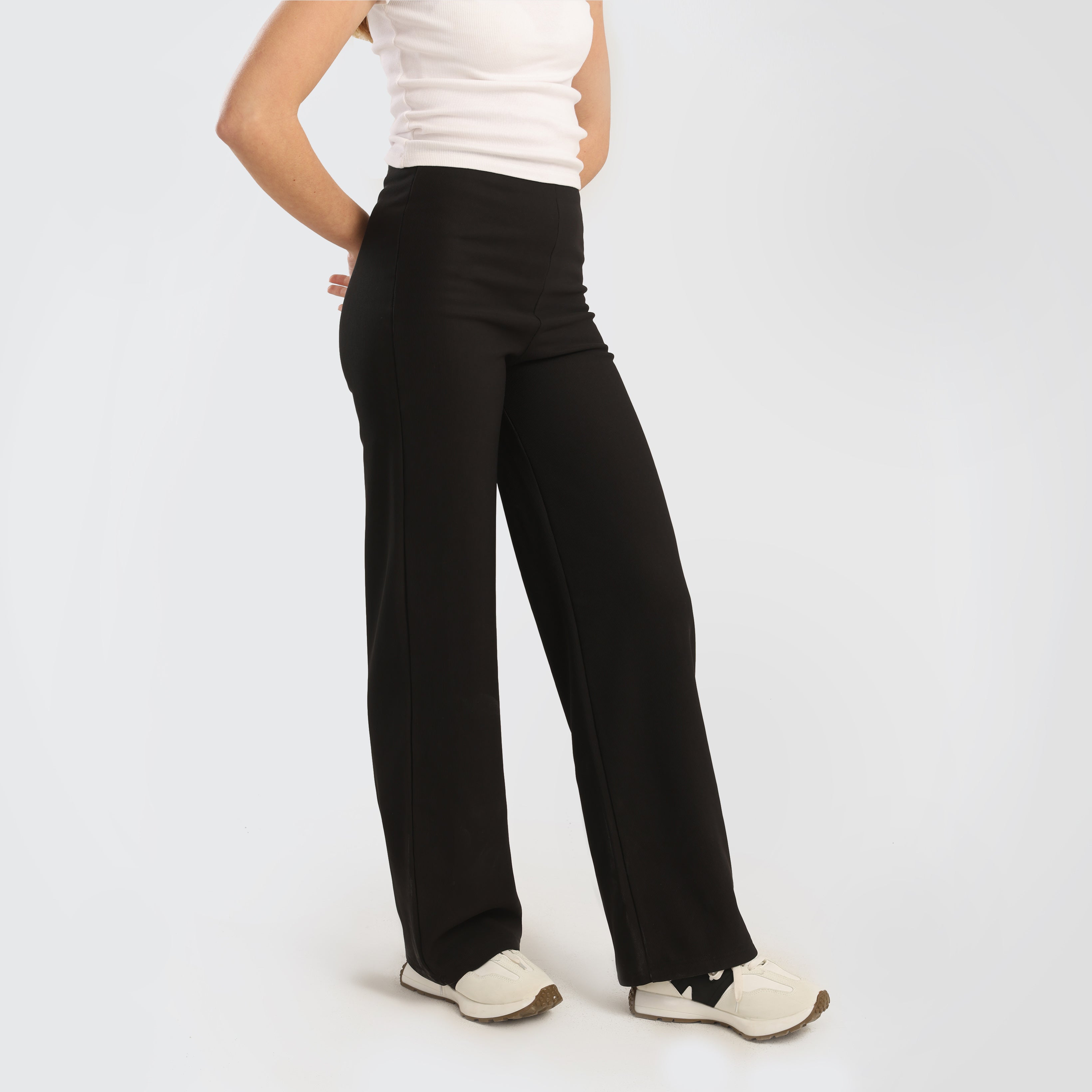 High - Waisted Wide - Leg Black Pants - Marca Deals - Flavie