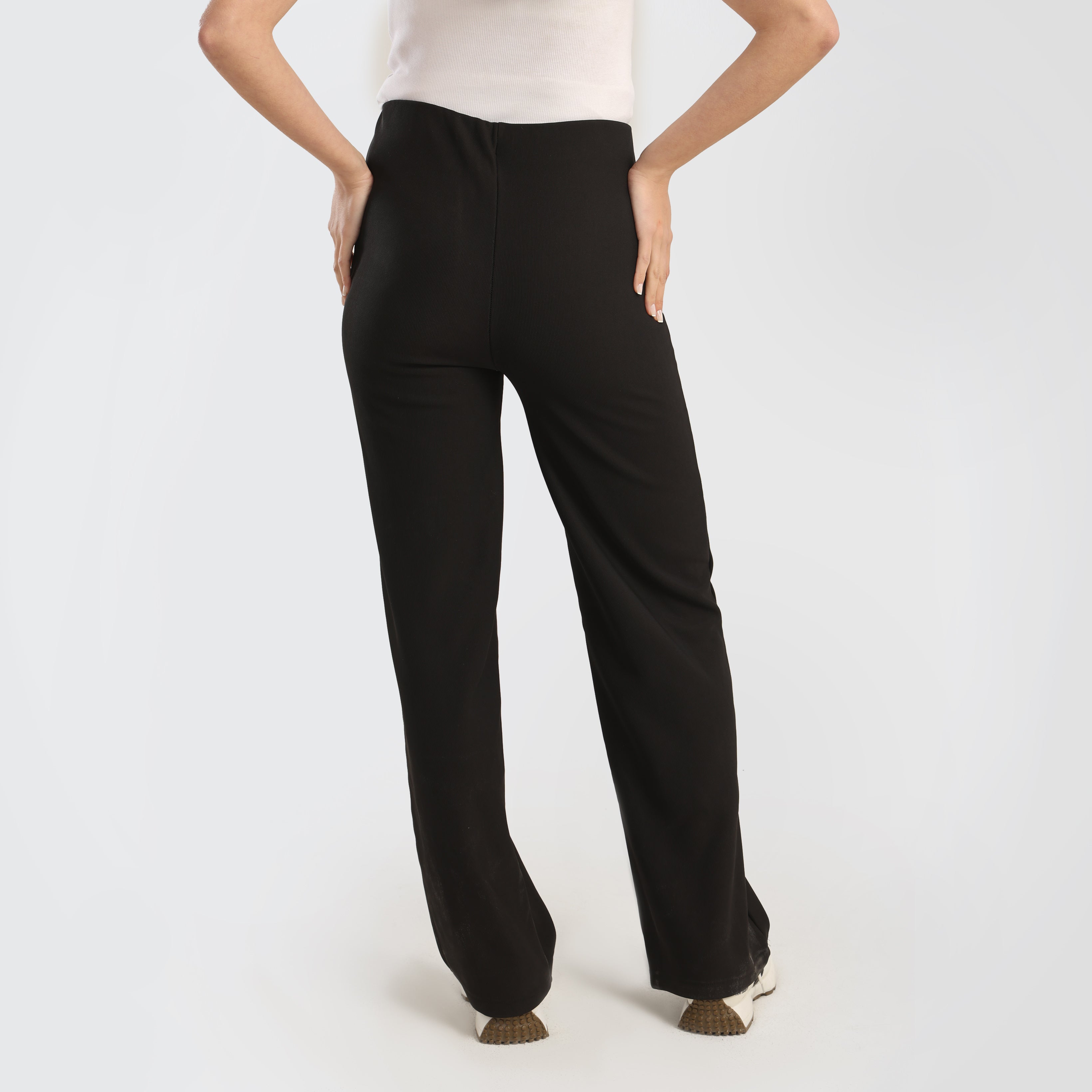 High - Waisted Wide - Leg Black Pants - Marca Deals - Flavie