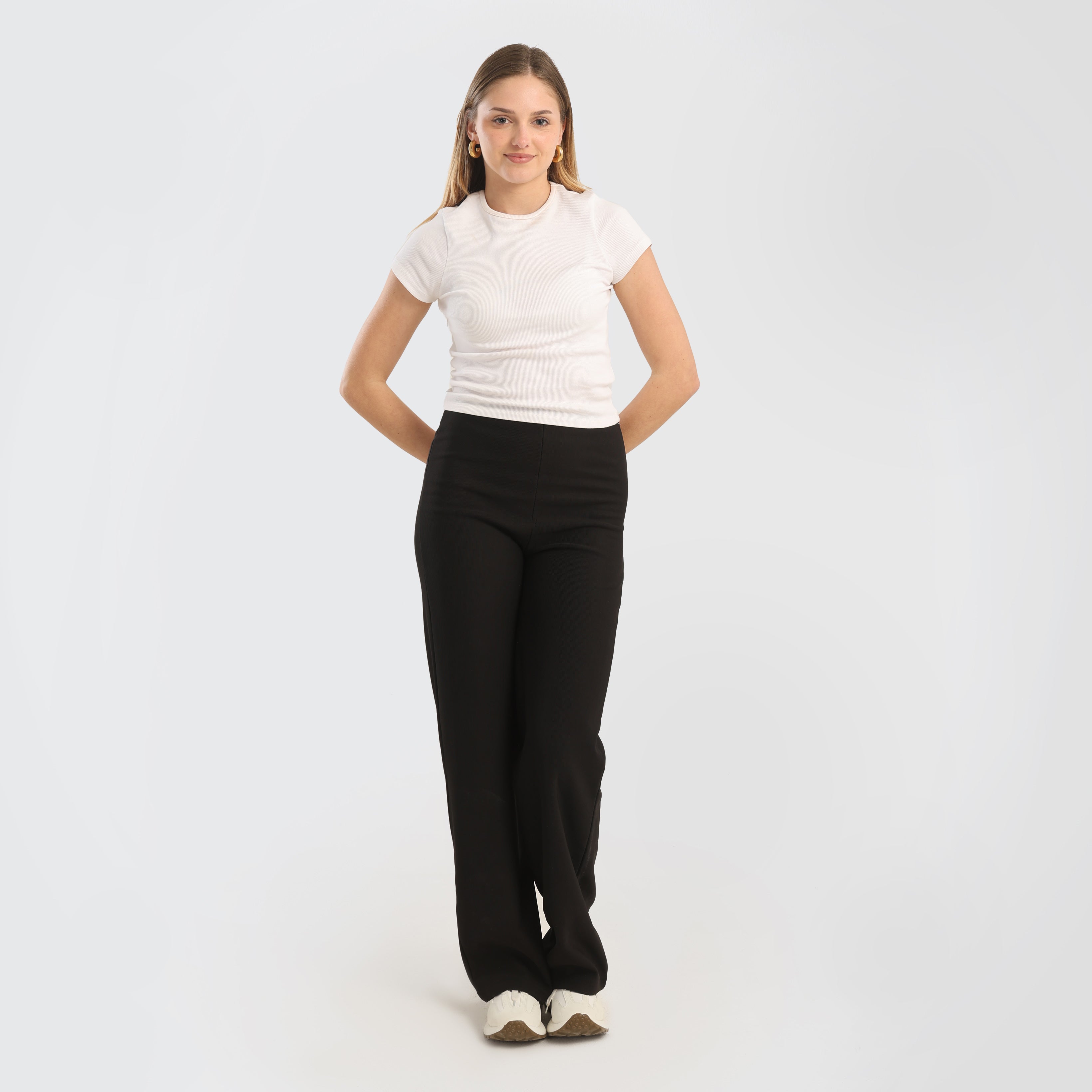 High - Waisted Wide - Leg Black Pants - Marca Deals - Flavie