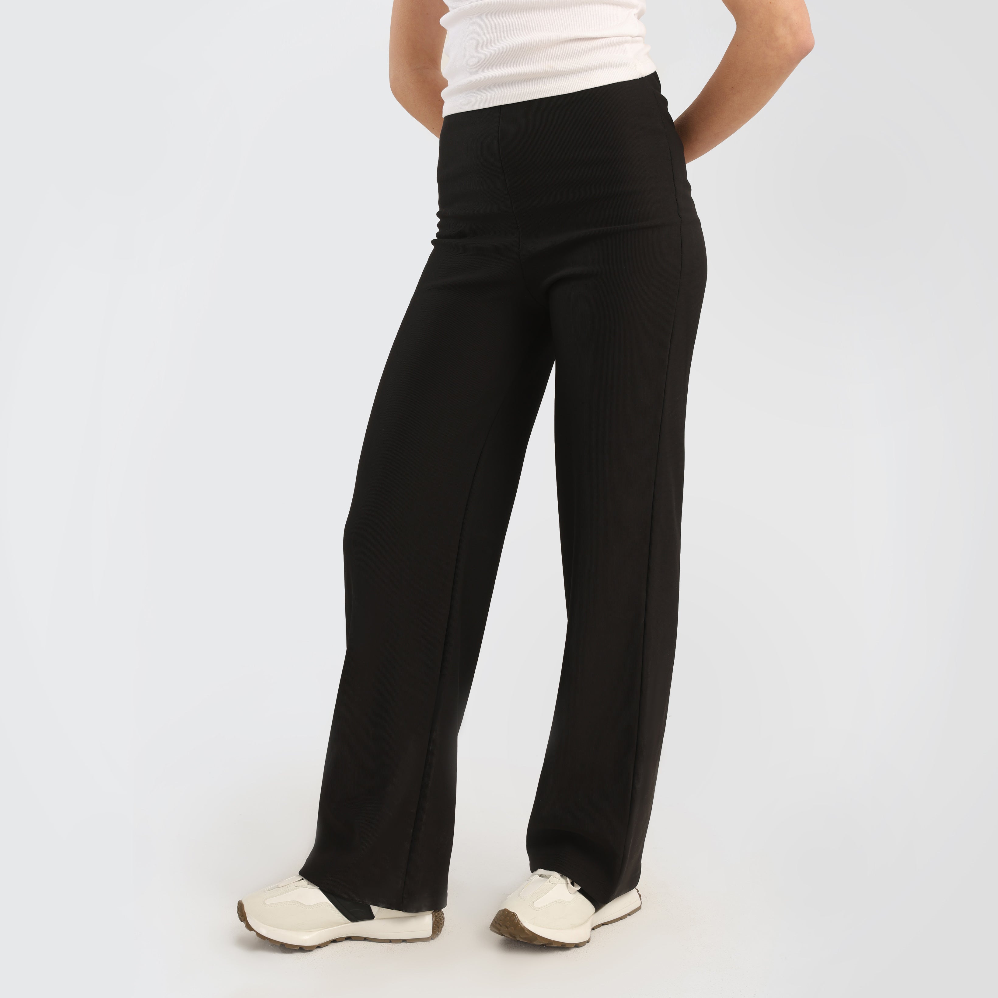 High - Waisted Wide - Leg Black Pants - Marca Deals - Flavie