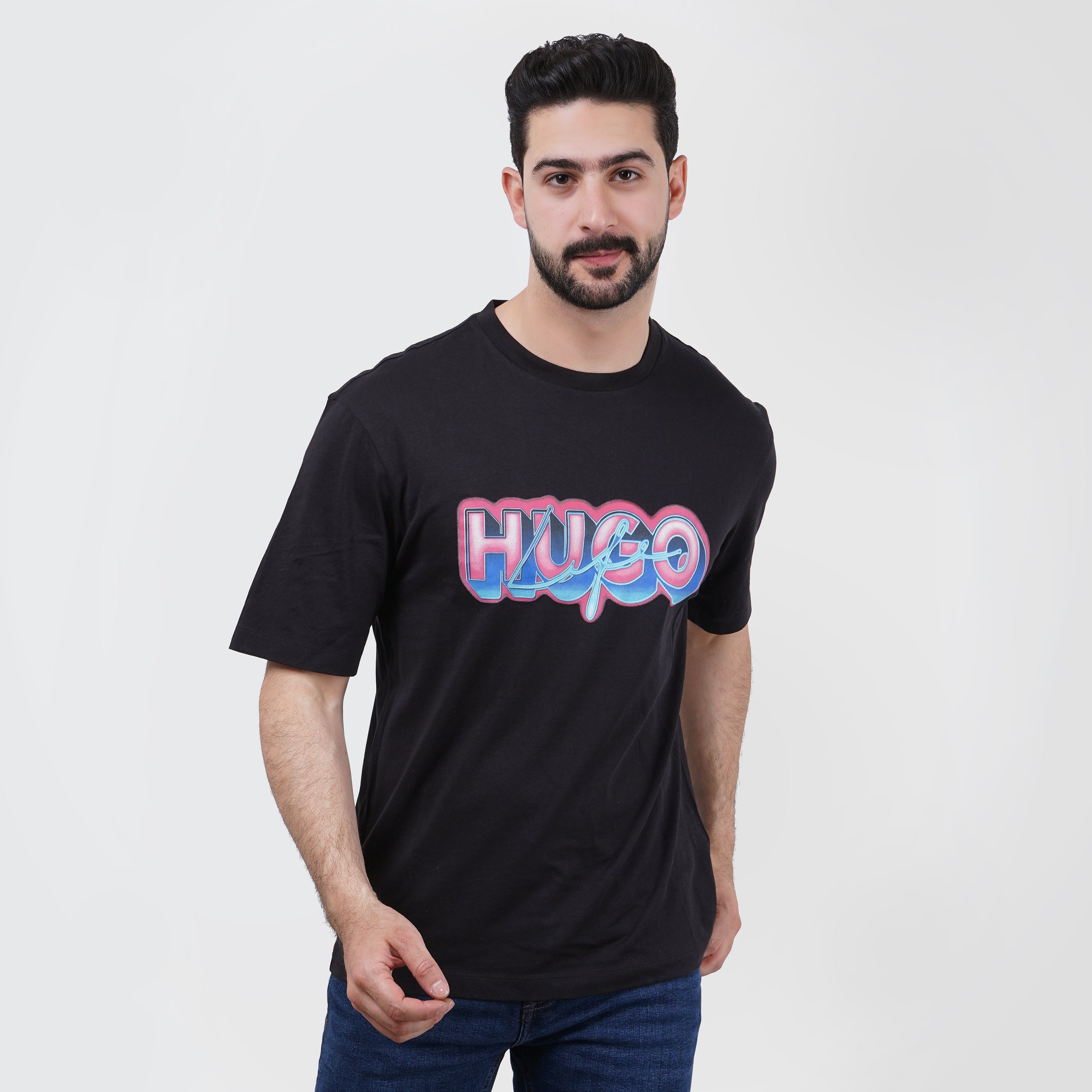 Hugo Blue Printed T-Shirt - Marca Deals - Hugo Boss