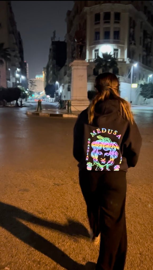 Medusa Rainbow Reflective Oversized Hoodie - Marca Deals - Design Kaf