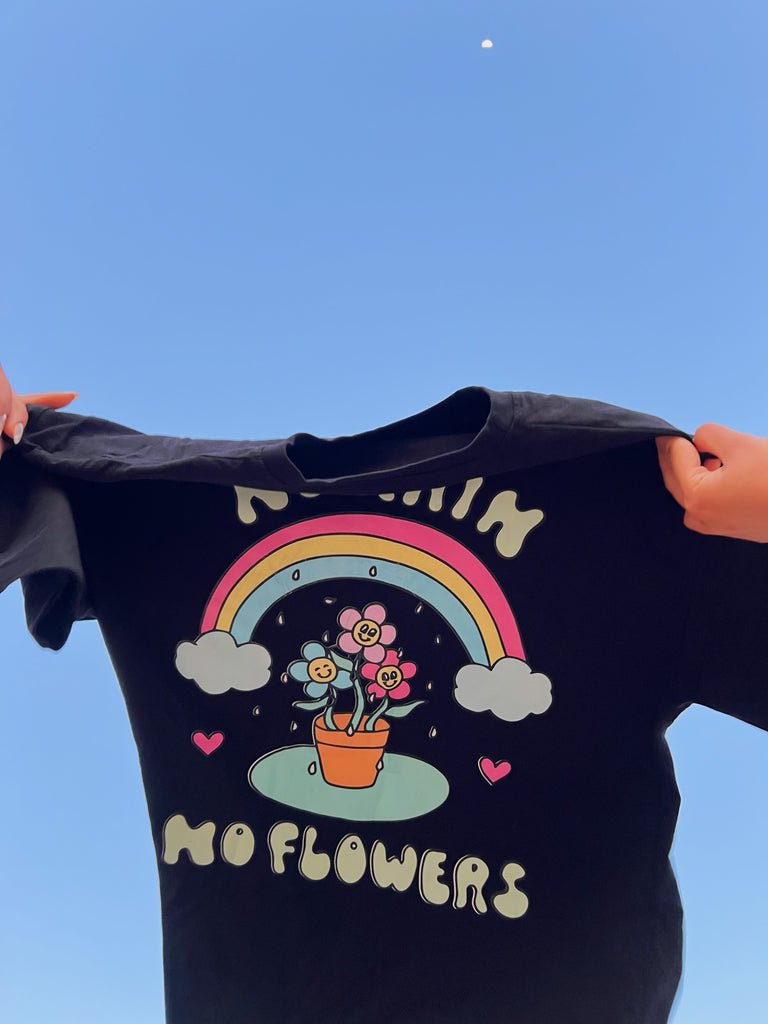 No Rain No Flowers Oversized T - shirt - Marca Deals - Design Kaf