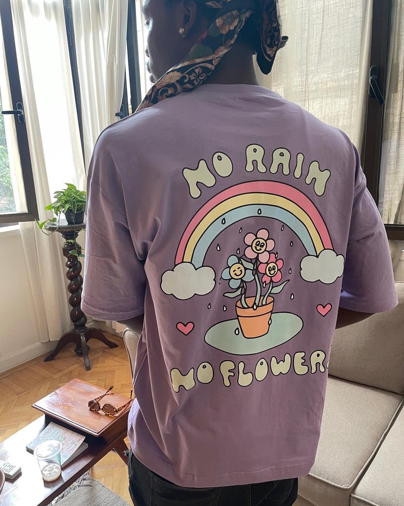 No Rain No Flowers Oversized T - shirt - Marca Deals - Design Kaf