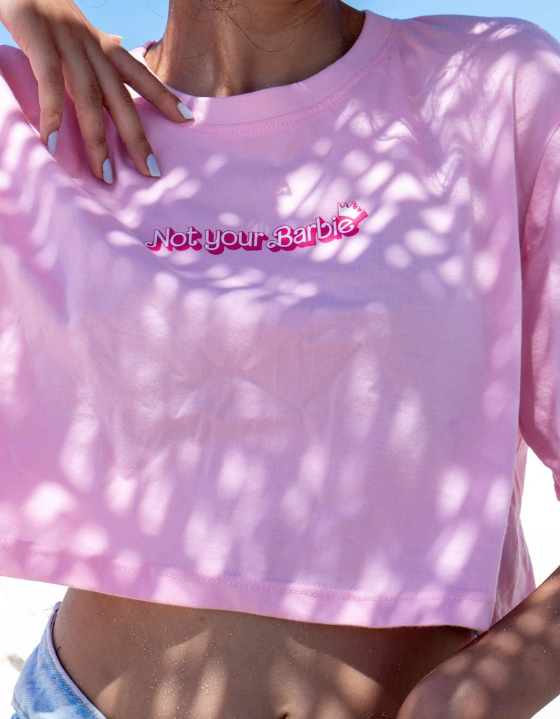 Not Your Barbie Quote Crop Top - Marca Deals - Design Kaf