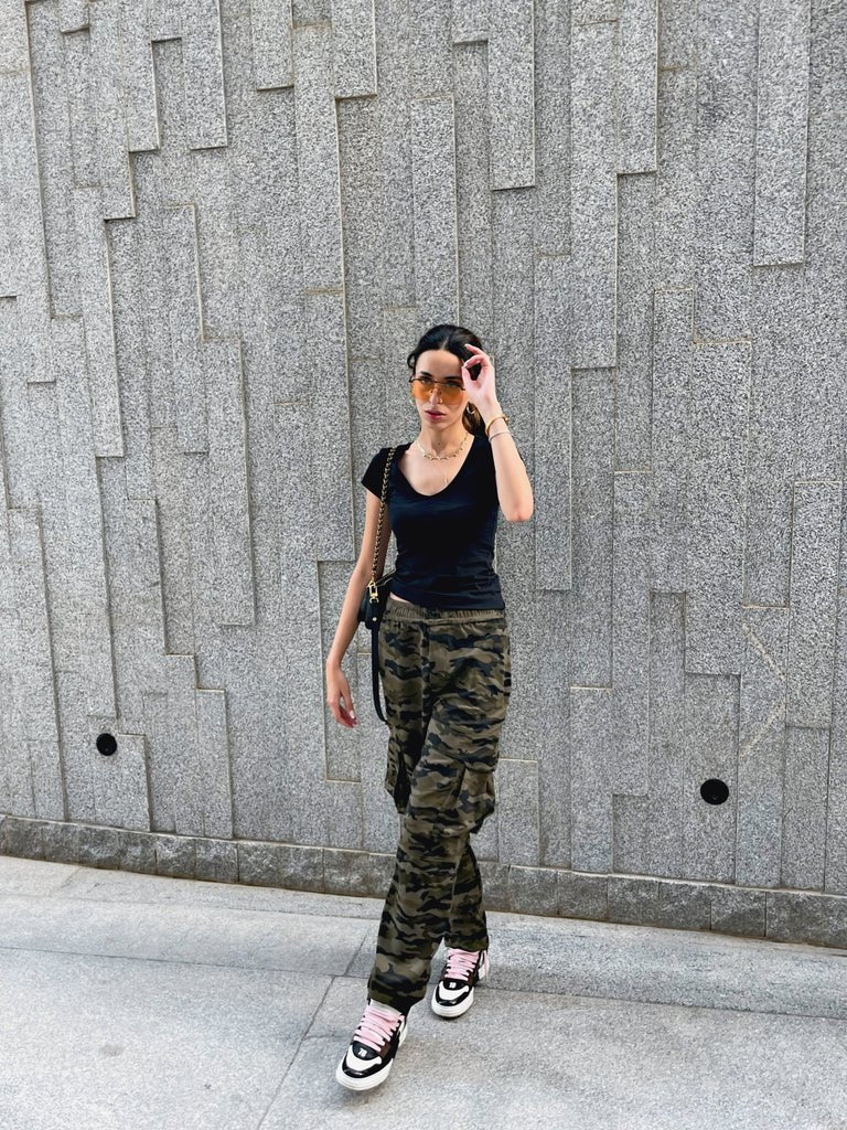 Olive Camo Army Baggy Cargo Pants - Marca Deals - Design Kaf