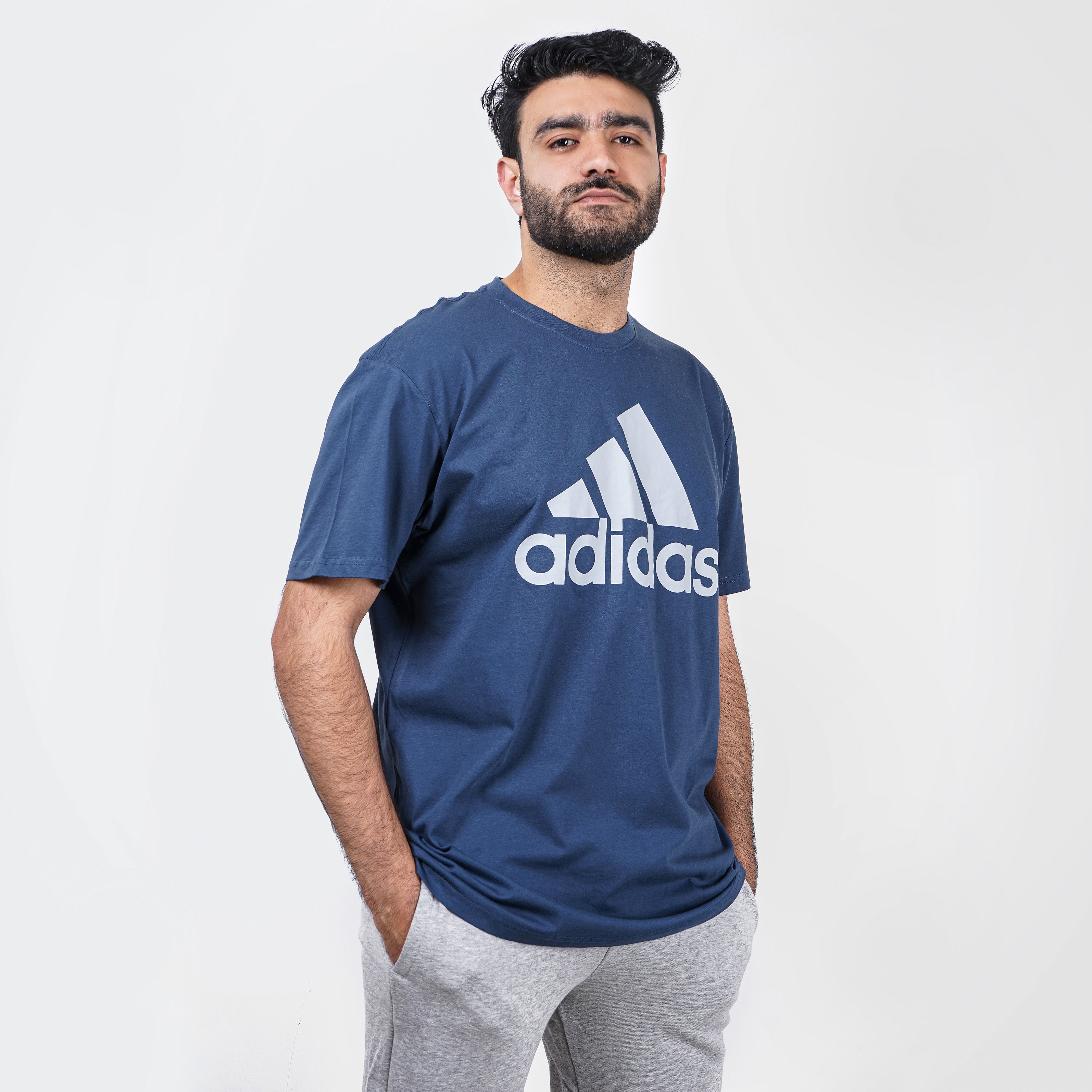 Original Blue Adidas Short Sleeve T-Shirt with White Logo - Marca Deals - Adidas