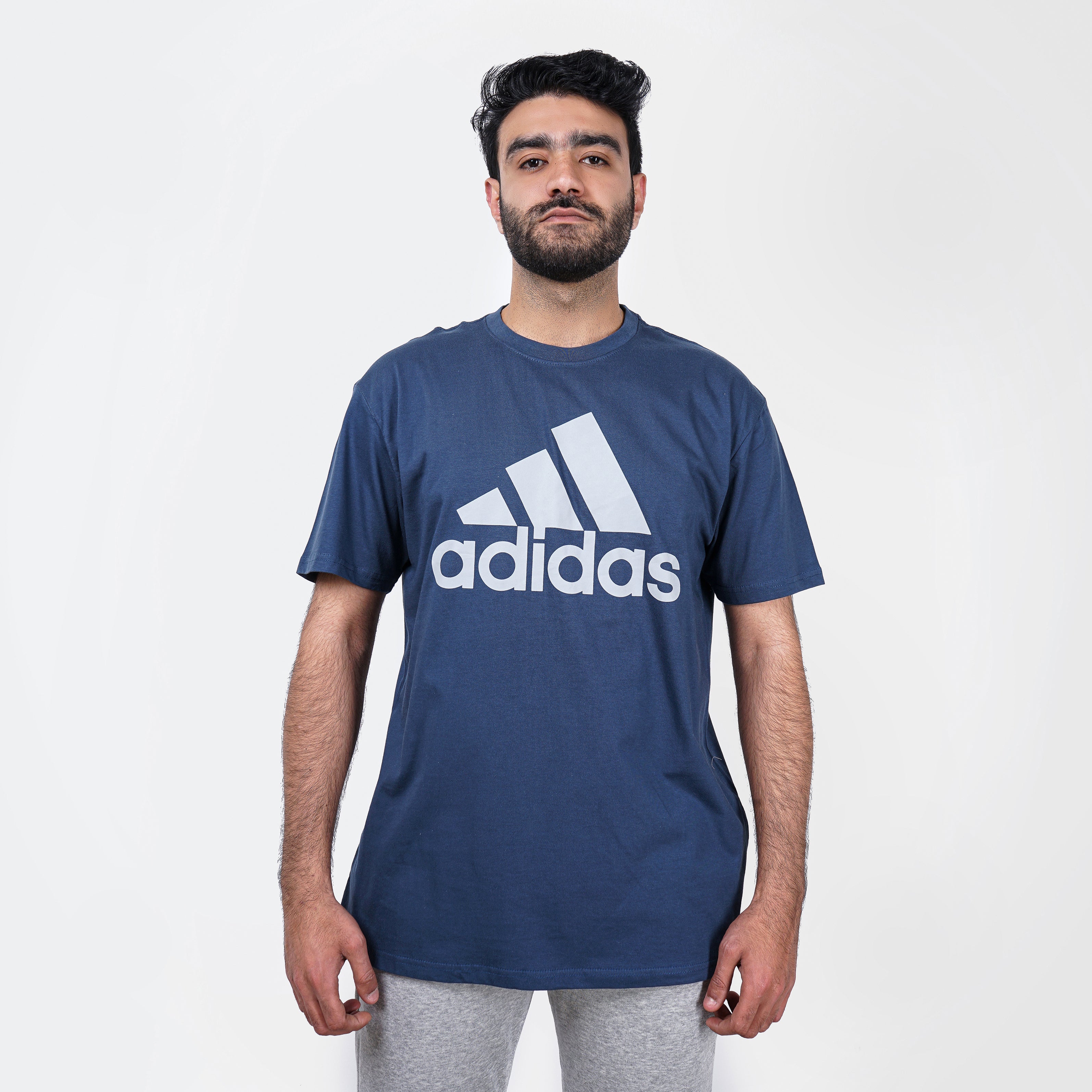 Original Blue Adidas Short Sleeve T-Shirt with White Logo - Marca Deals - Adidas