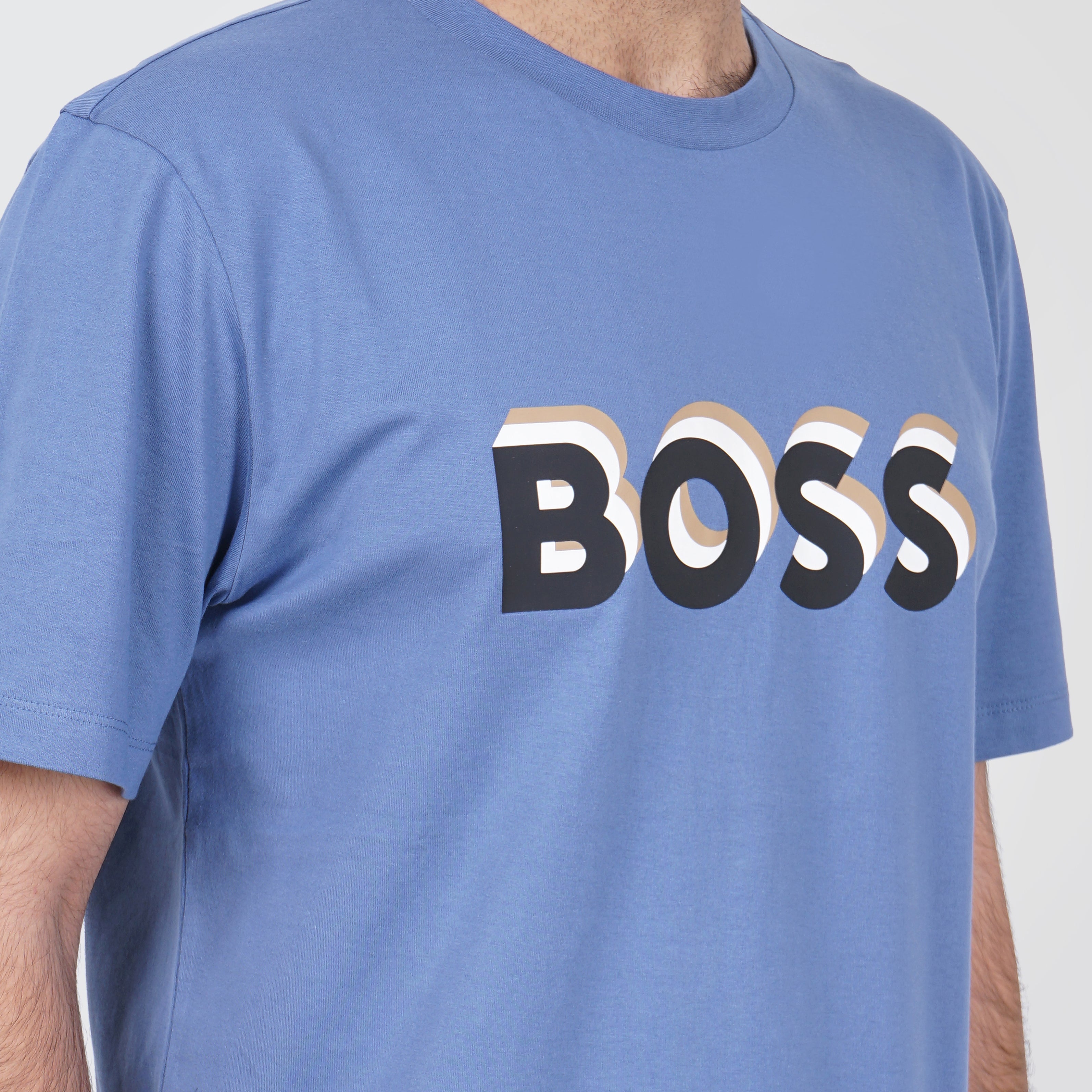 Original Blue HUGO BOSS T-shirt with 3D Logo - Marca Deals - Boss