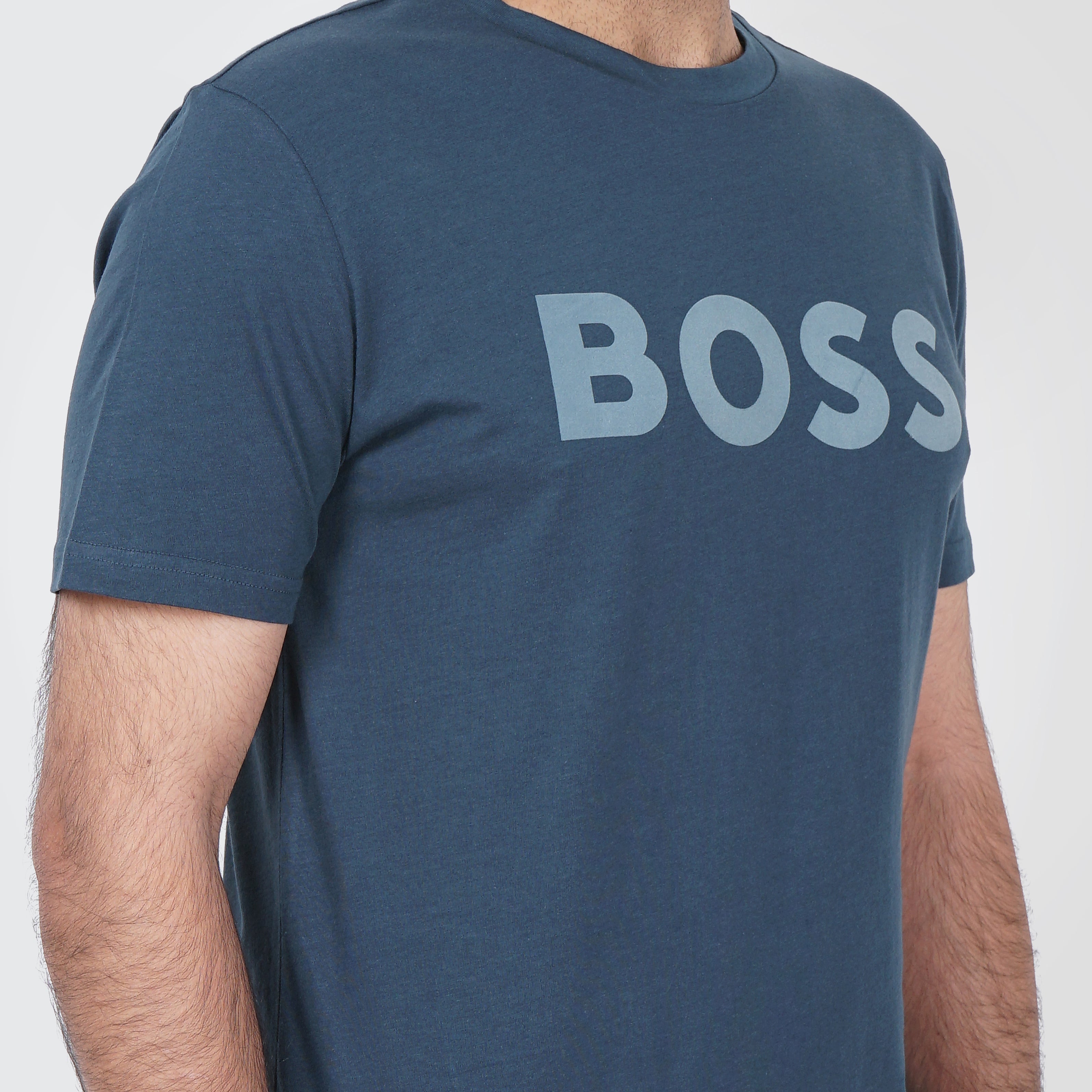 Original Grey HUGO BOSS T-shirt with White Logo - Marca Deals - Boss