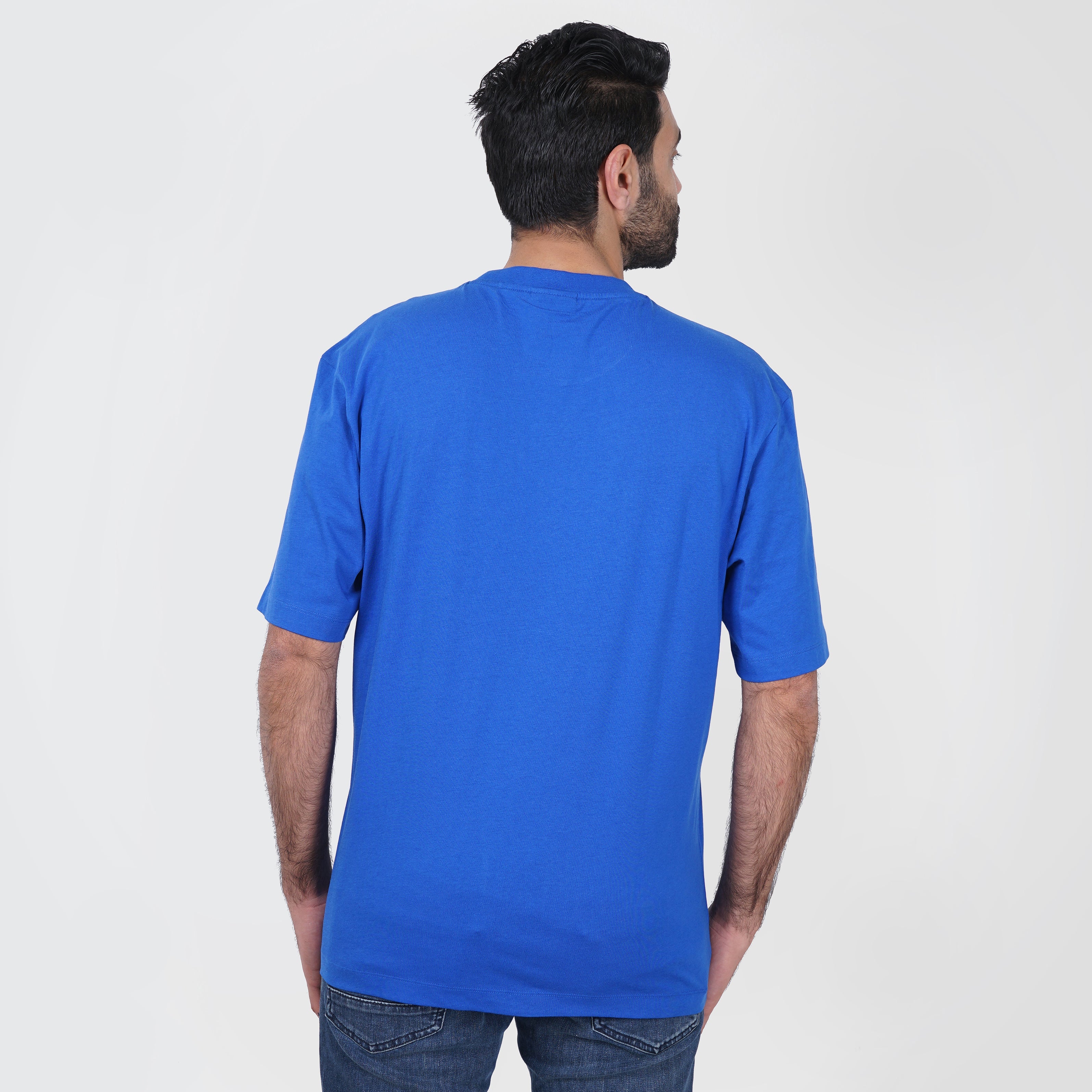 Original HUGO BOSS Blue T-Shirt with Colorful Logo - Marca Deals - Hugo Boss