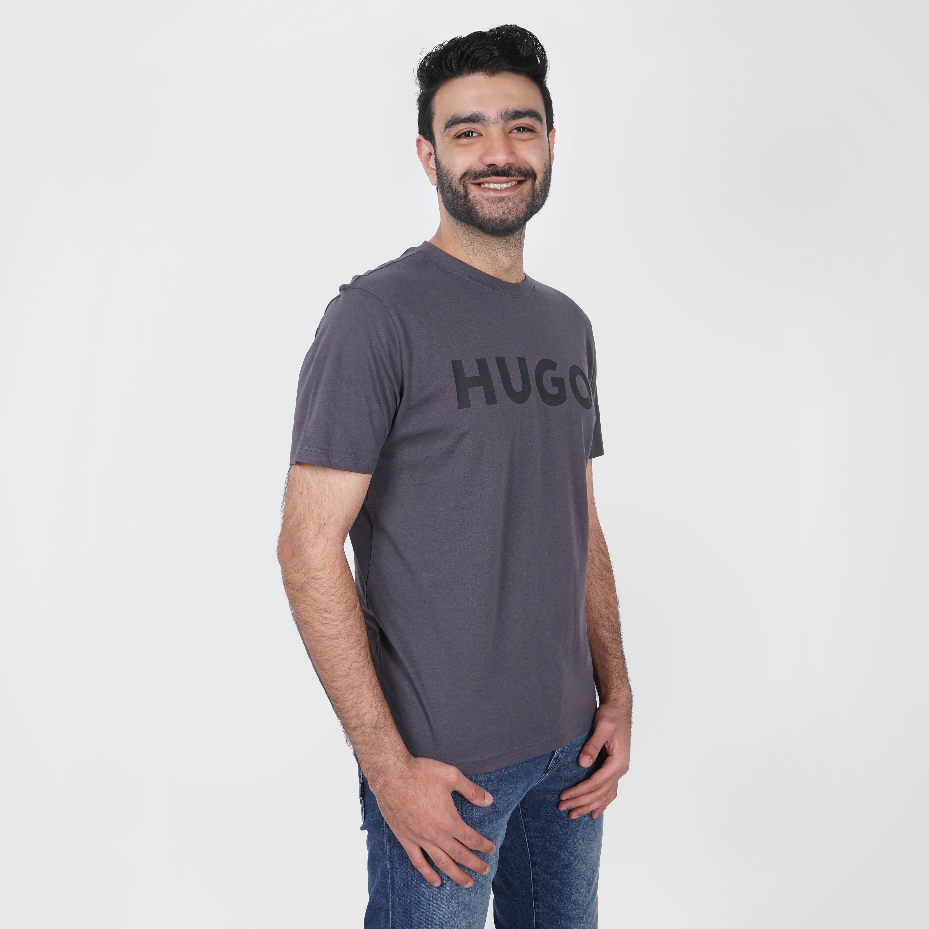 Original HUGO BOSS Grey Graphic T-Shirt - Marca Deals - Hugo Boss