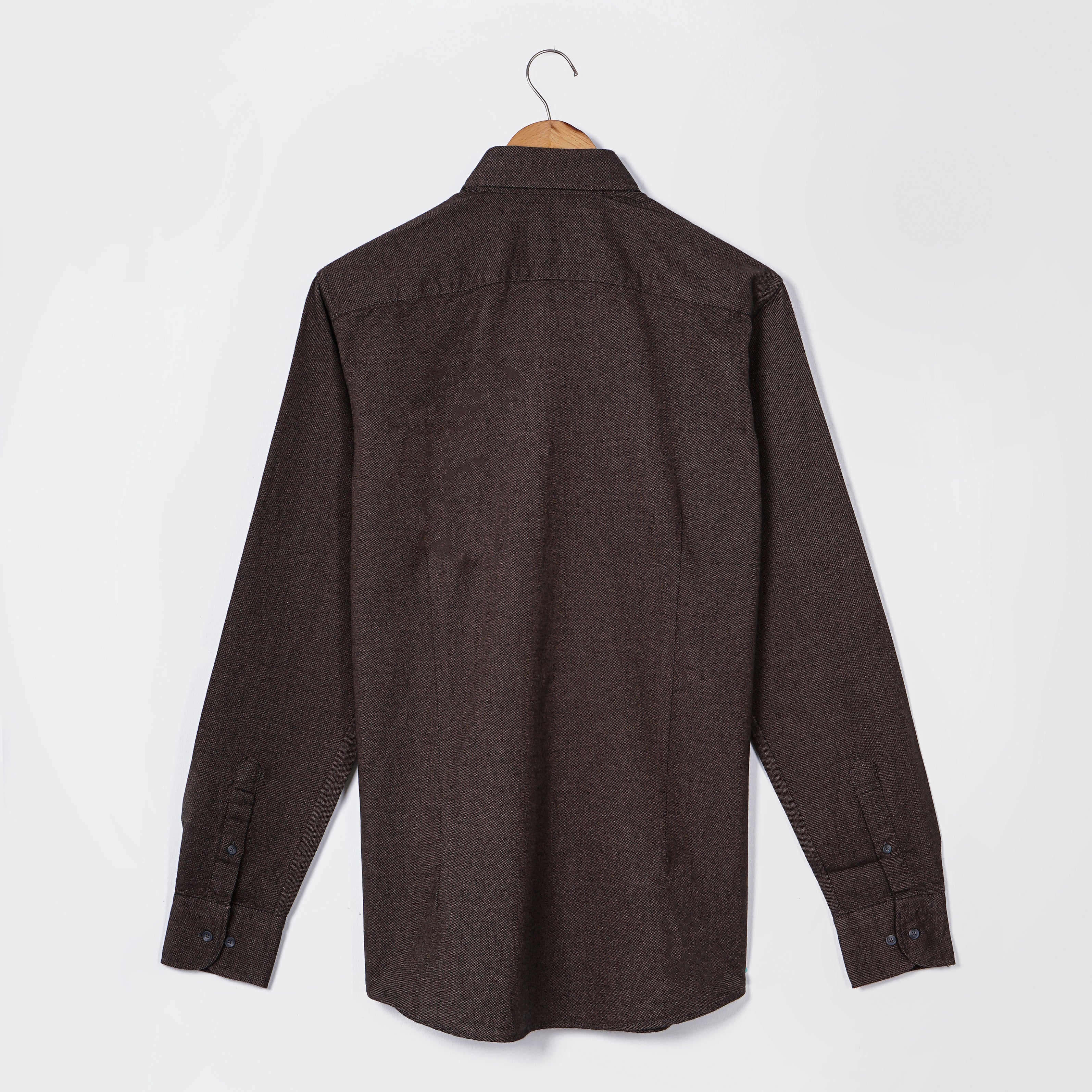 Original Massimo Dutti Brown Slim Fit Long Sleeve Shirt - Marca Deals - Massimo Dutti