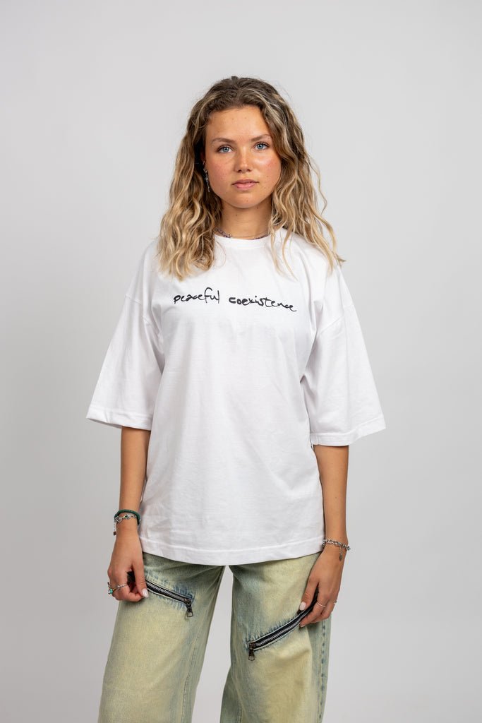 Peaceful Coexistence Oversized T - shirt - Marca Deals - Design Kaf