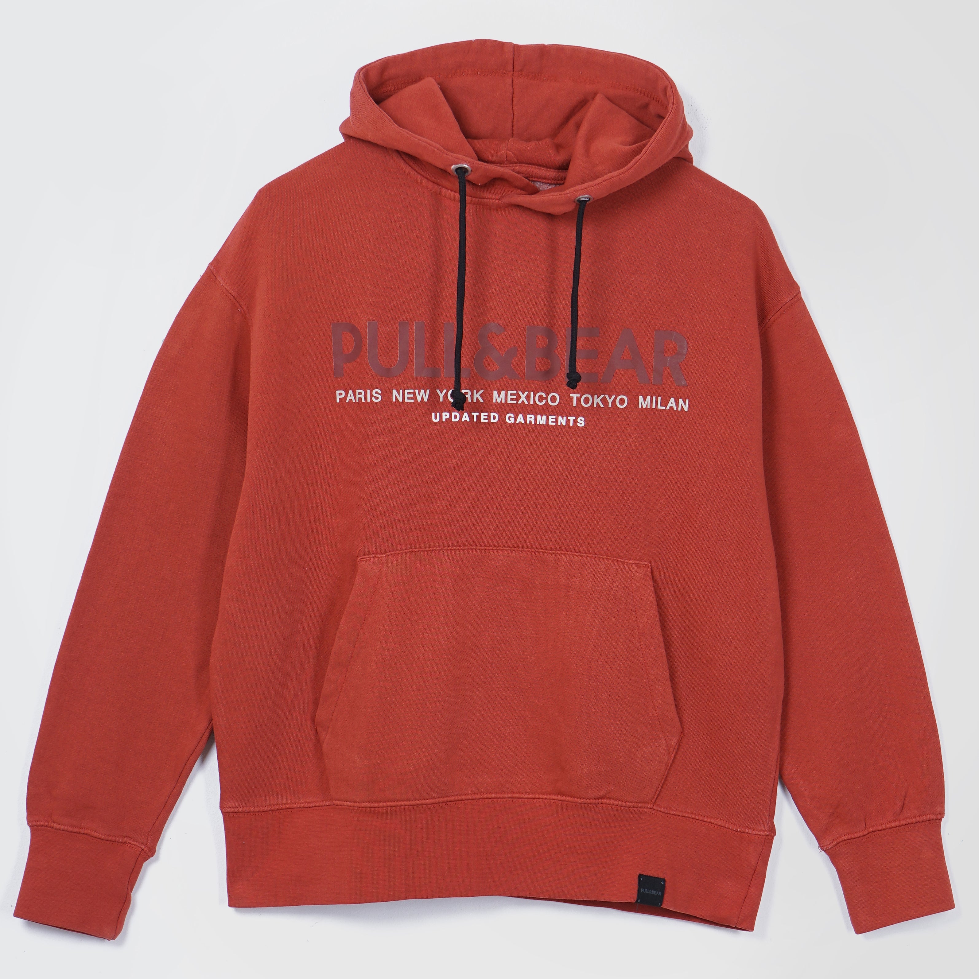 Pull and bear hoodie red best sale