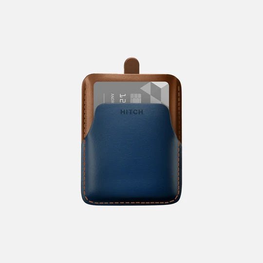 Pull-up Cardholder - Natural Genuine Leather - Havan/Navy - Marca Deals - Hitch