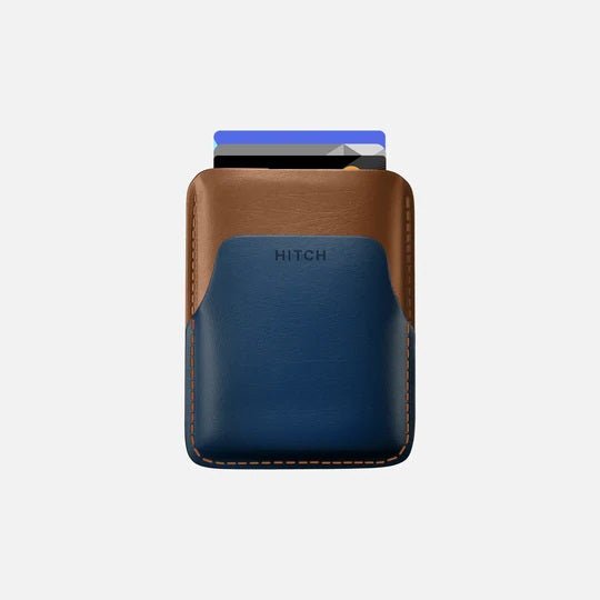 Pull-up Cardholder - Natural Genuine Leather - Havan/Navy - Marca Deals - Hitch