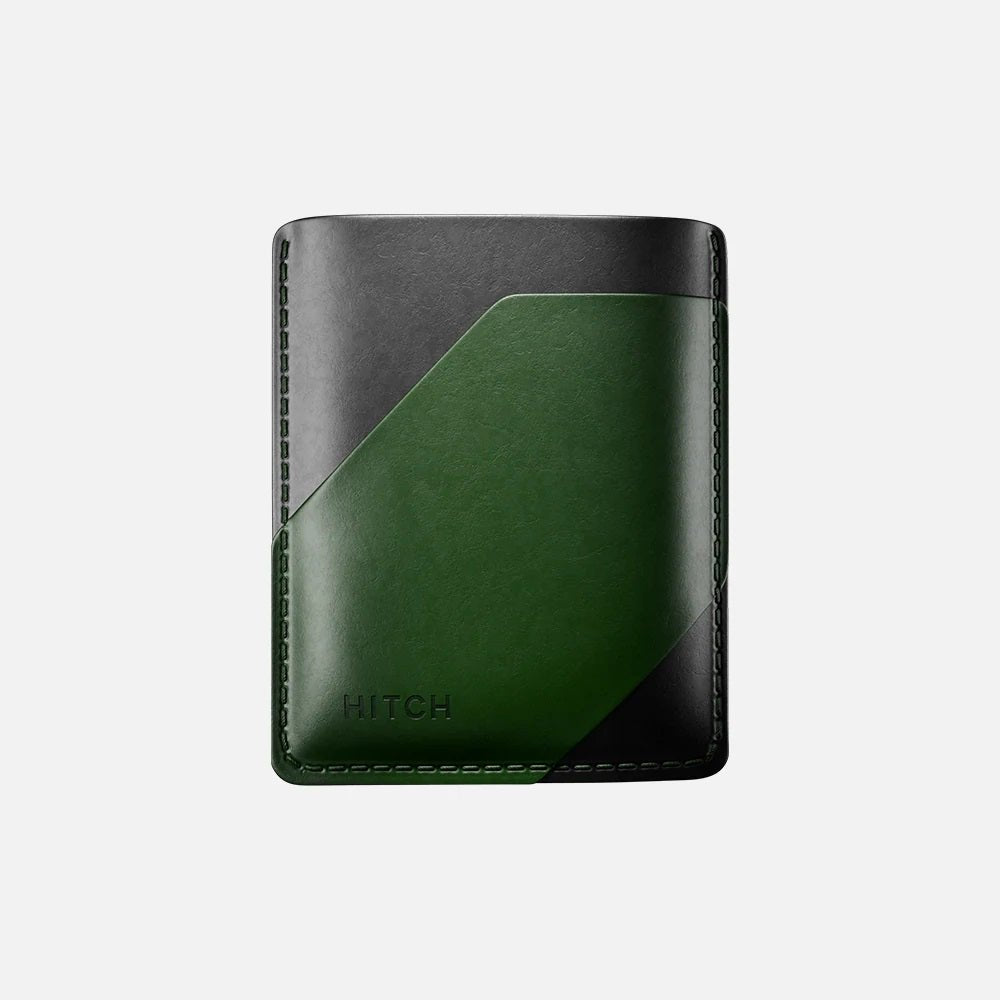 Simple Cardholder - Natural Genuine Leather - Black/Green - Marca Deals - Hitch