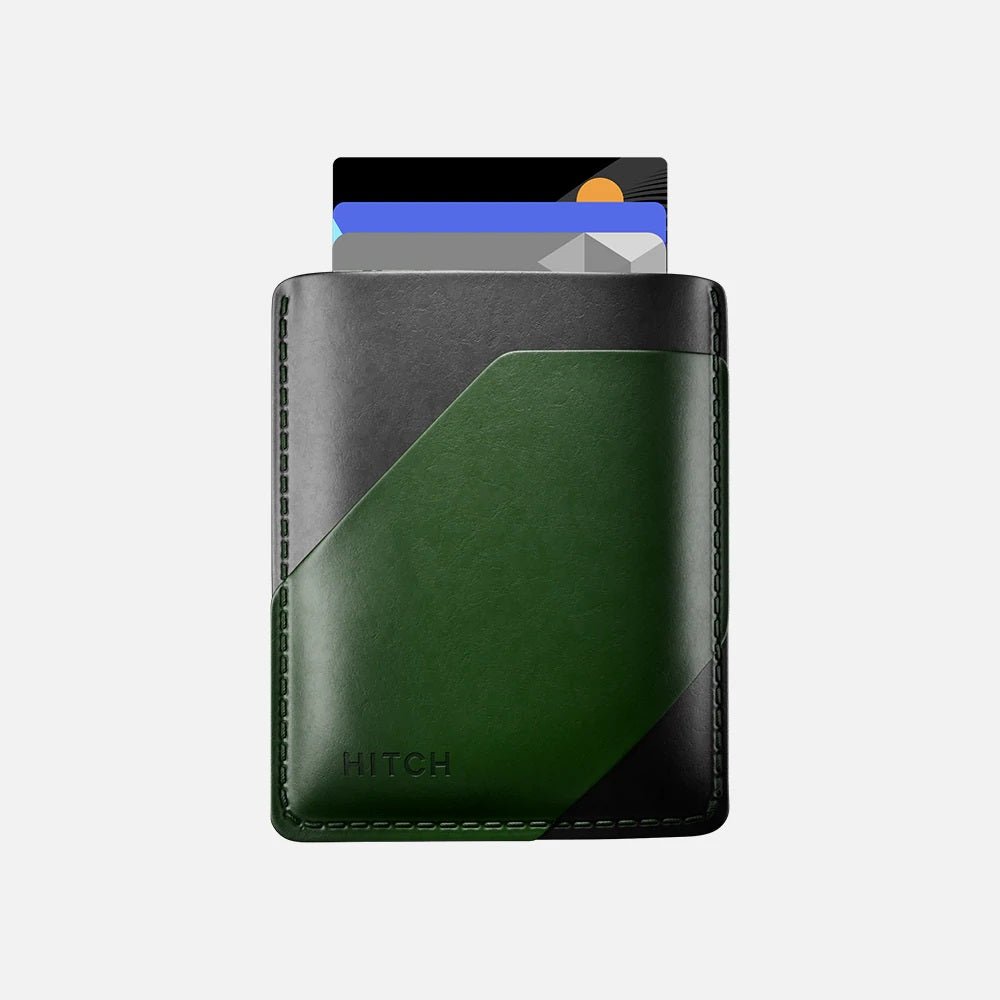 Simple Cardholder - Natural Genuine Leather - Black/Green - Marca Deals - Hitch