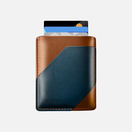 Simple Cardholder - Natural Genuine Leather - Havan/Navy - Marca Deals - Hitch