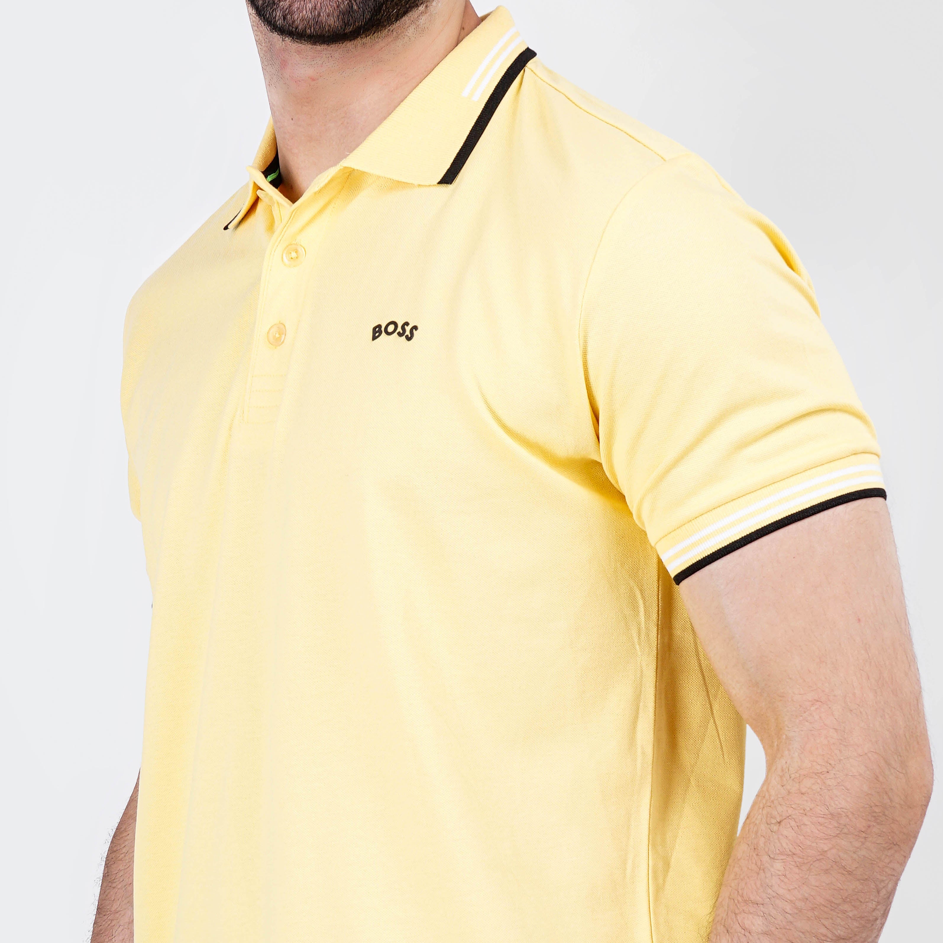 STRETCH-COTTON REGULAR-FIT POLO SHIRT WITH BOSS LOGO - Marca Deals - Boss