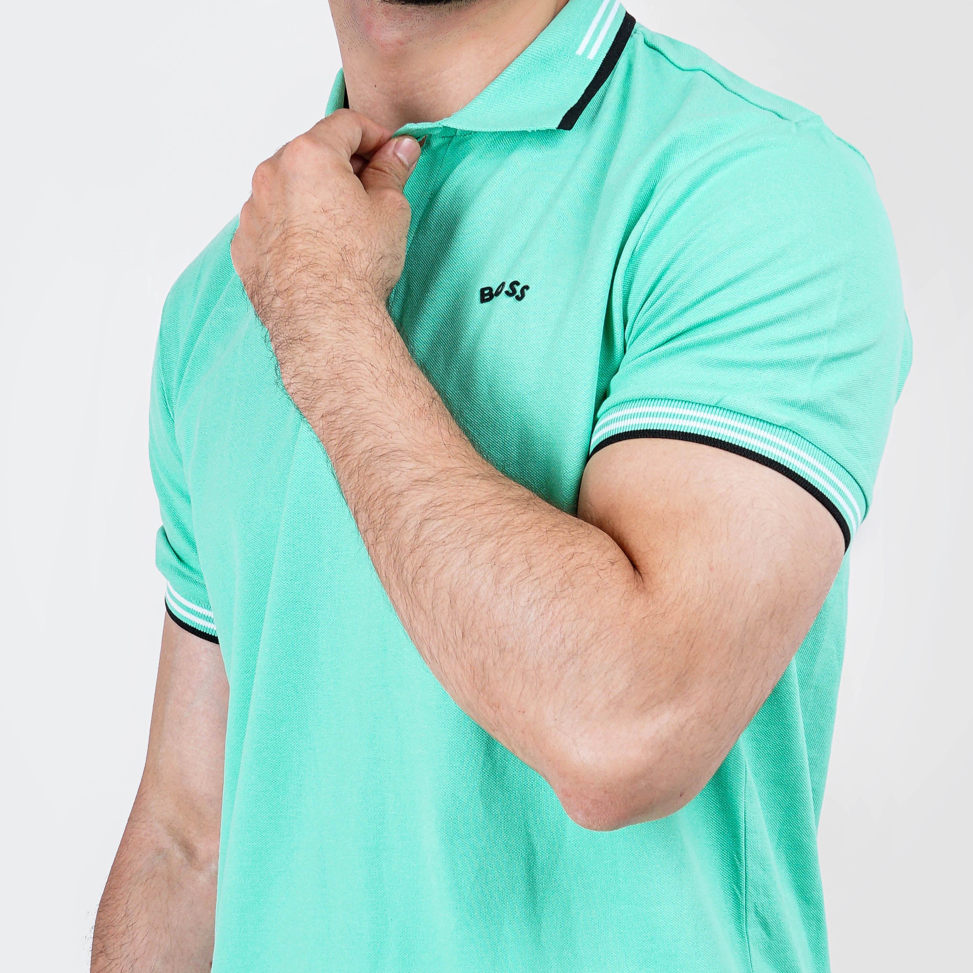 STRETCH-COTTON REGULAR-FIT POLO SHIRT WITH BRANDING - Marca Deals - Boss