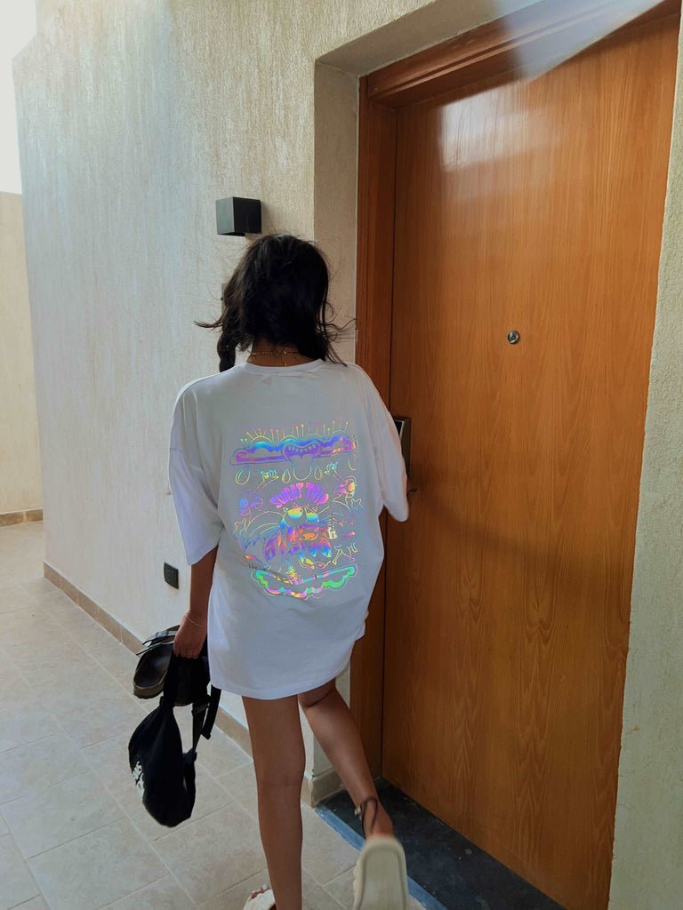 Sweet Trip Rainbow Reflective Oversized T - shirt - Marca Deals - Design Kaf