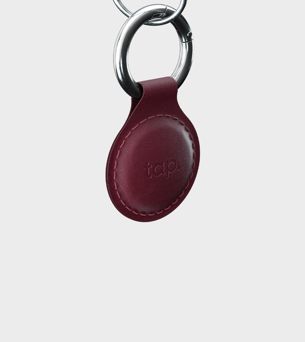 Tap NFC Leather Keychain - Burgundy - Share Instantly - Marca Deals - Tap