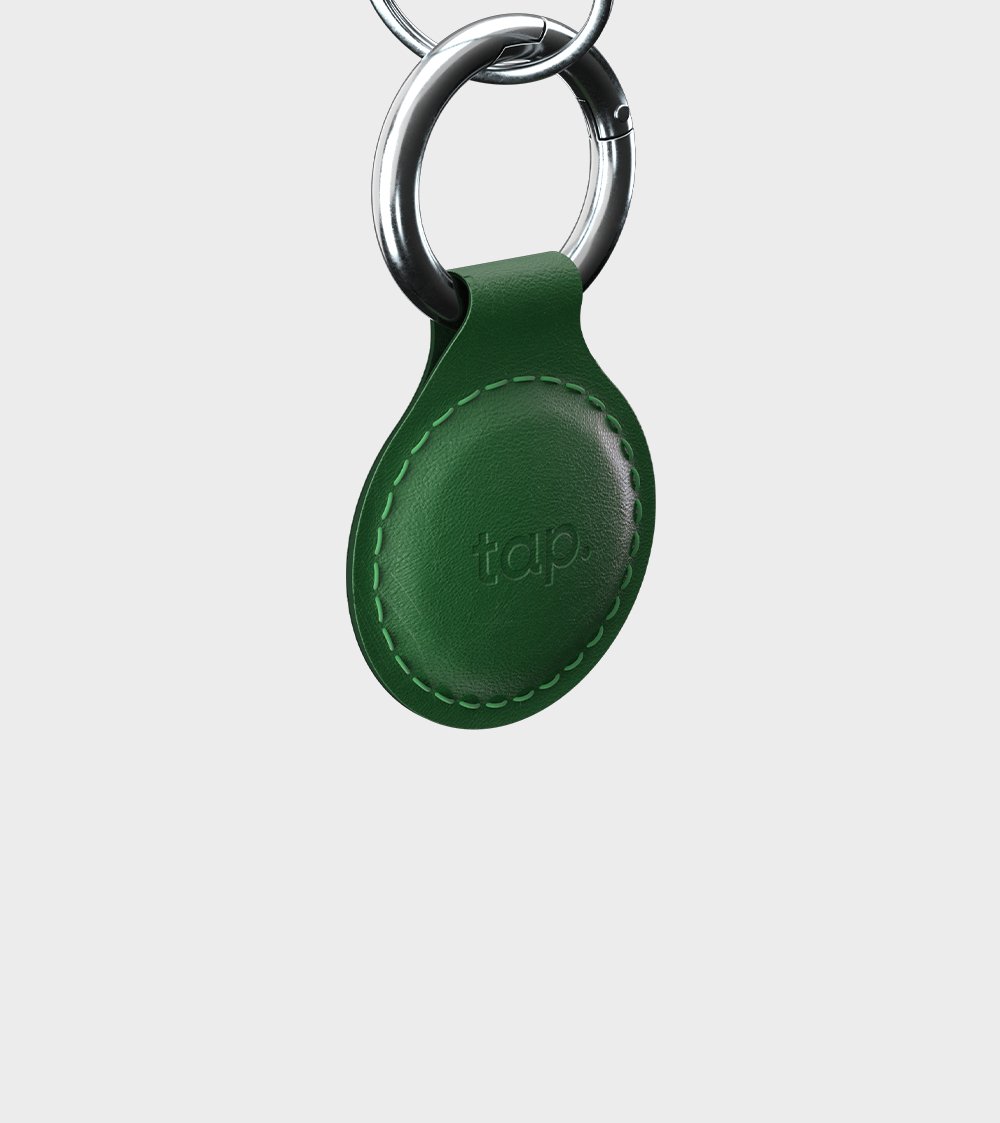 Tap NFC Leather Keychain - Green - Share Instantly - Marca Deals - Tap