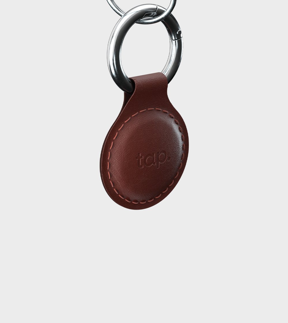 Tap NFC Leather Keychain - Natural Brown - Share Instantly - Marca Deals - Tap