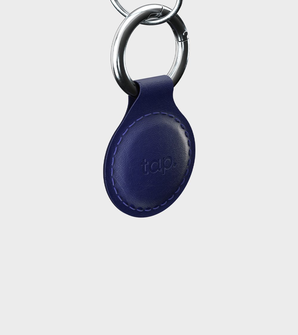 Tap NFC Leather Keychain - Navy - Share Instantly - Marca Deals - Tap