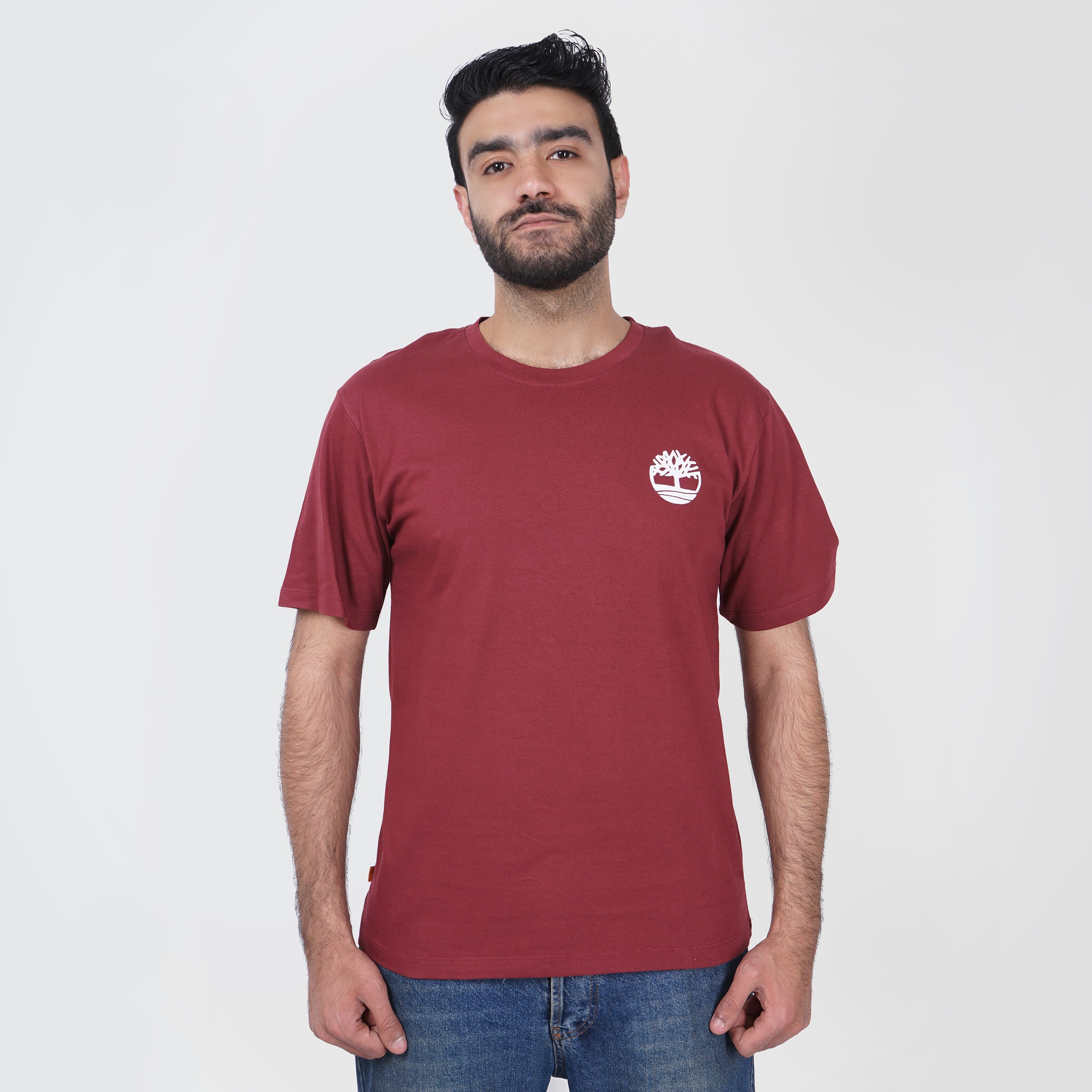 Timberland Printed Burgundy T-Shirt - Marca Deals - Timberland