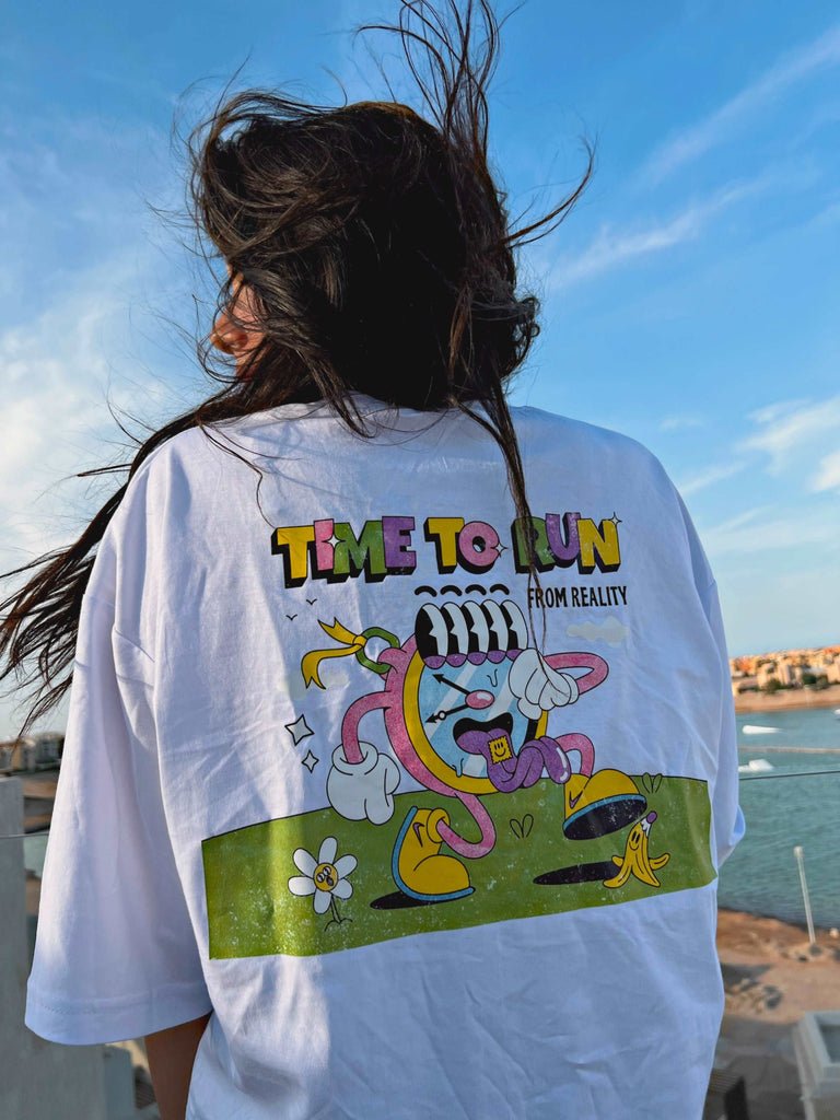 Time To Run From Reality Oversized T - shirt - Marca Deals - Design Kaf