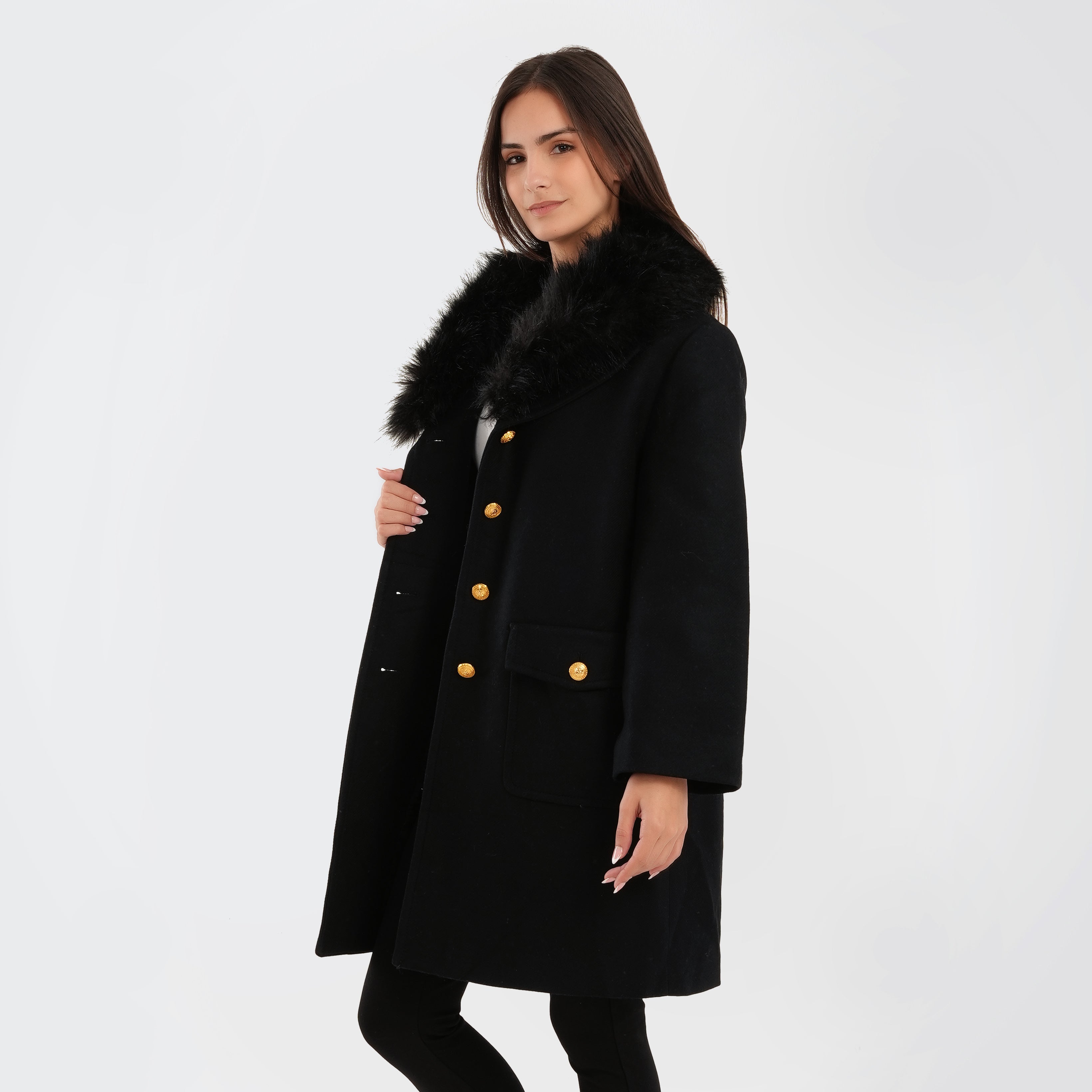 Zara FAUX FUR WOOL BLEND COAT - Marca Deals - Guess