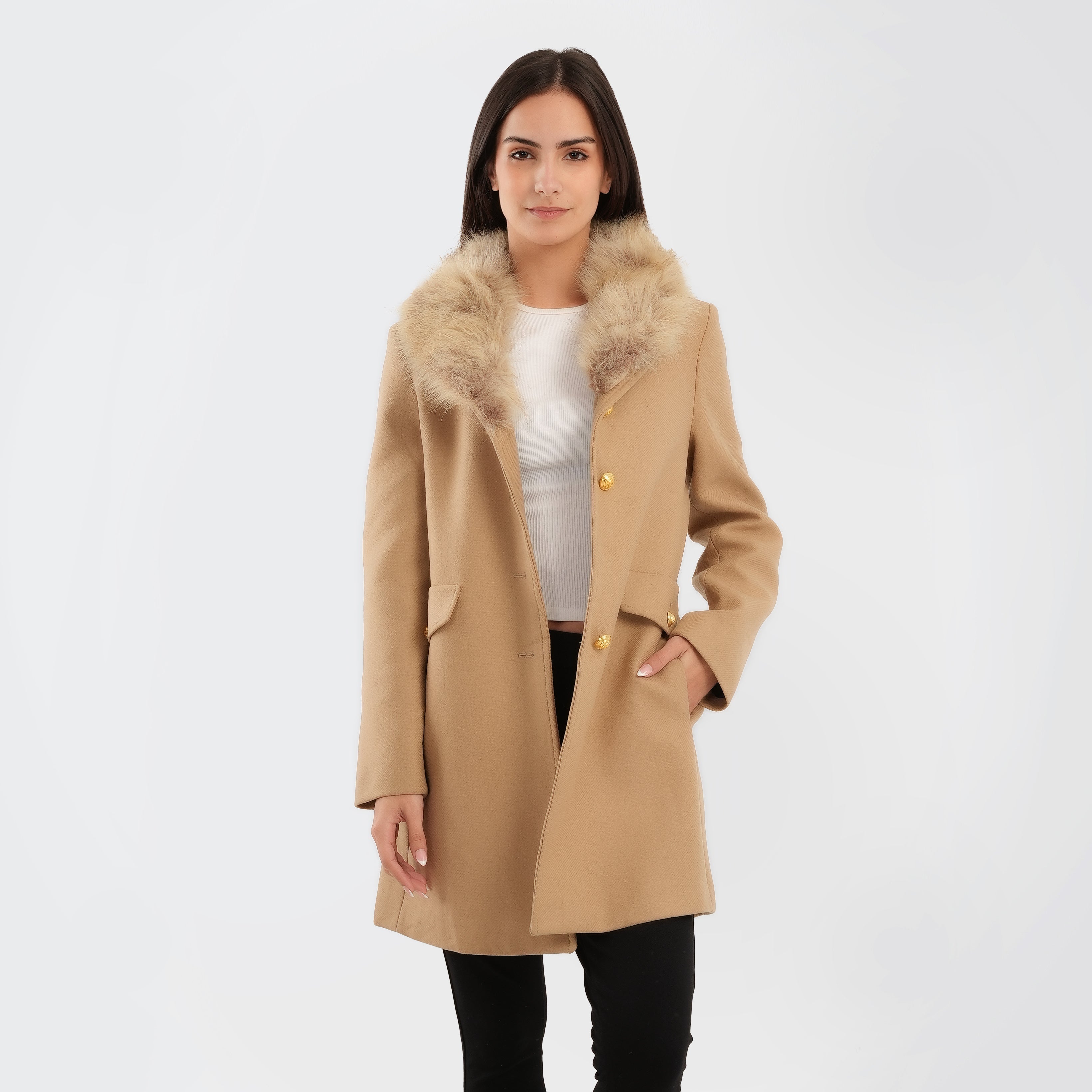 Zara FAUX FUR WOOL BLEND COAT - Marca Deals - Zara