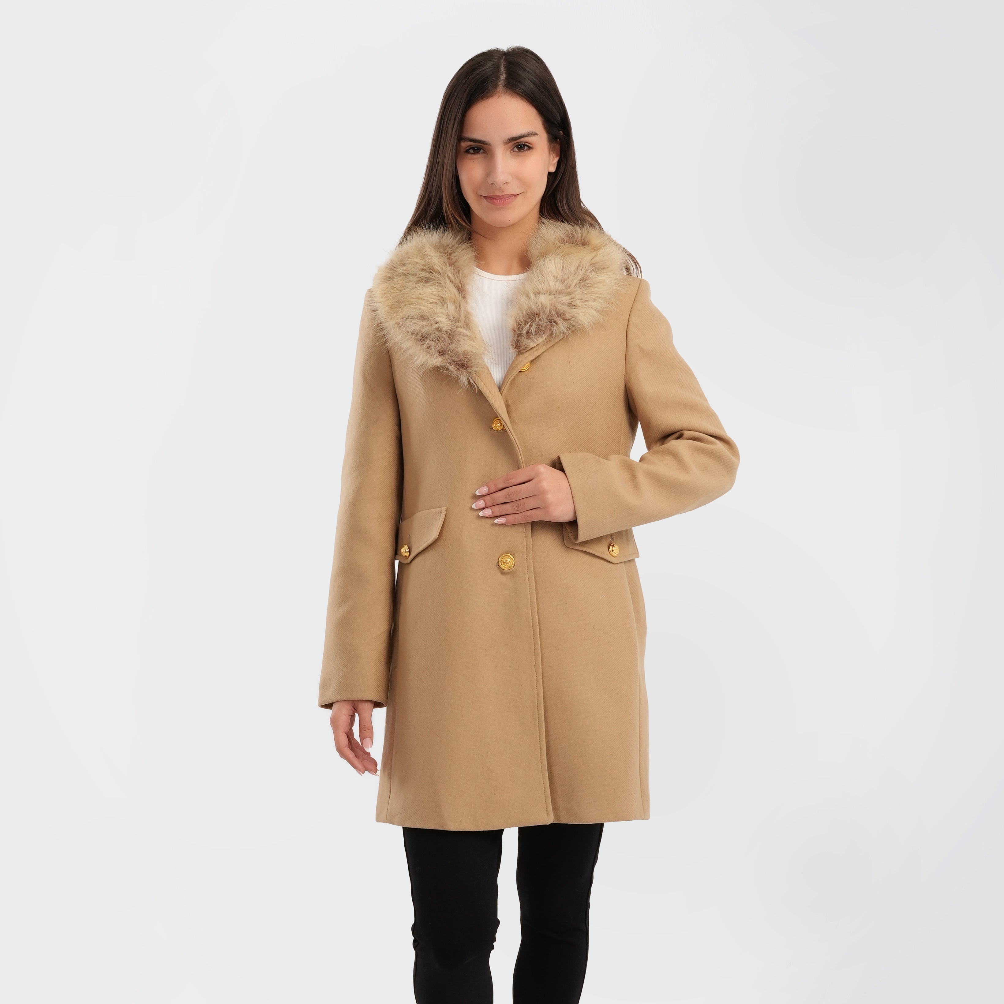 Zara FAUX FUR WOOL BLEND COAT - Marca Deals - Zara