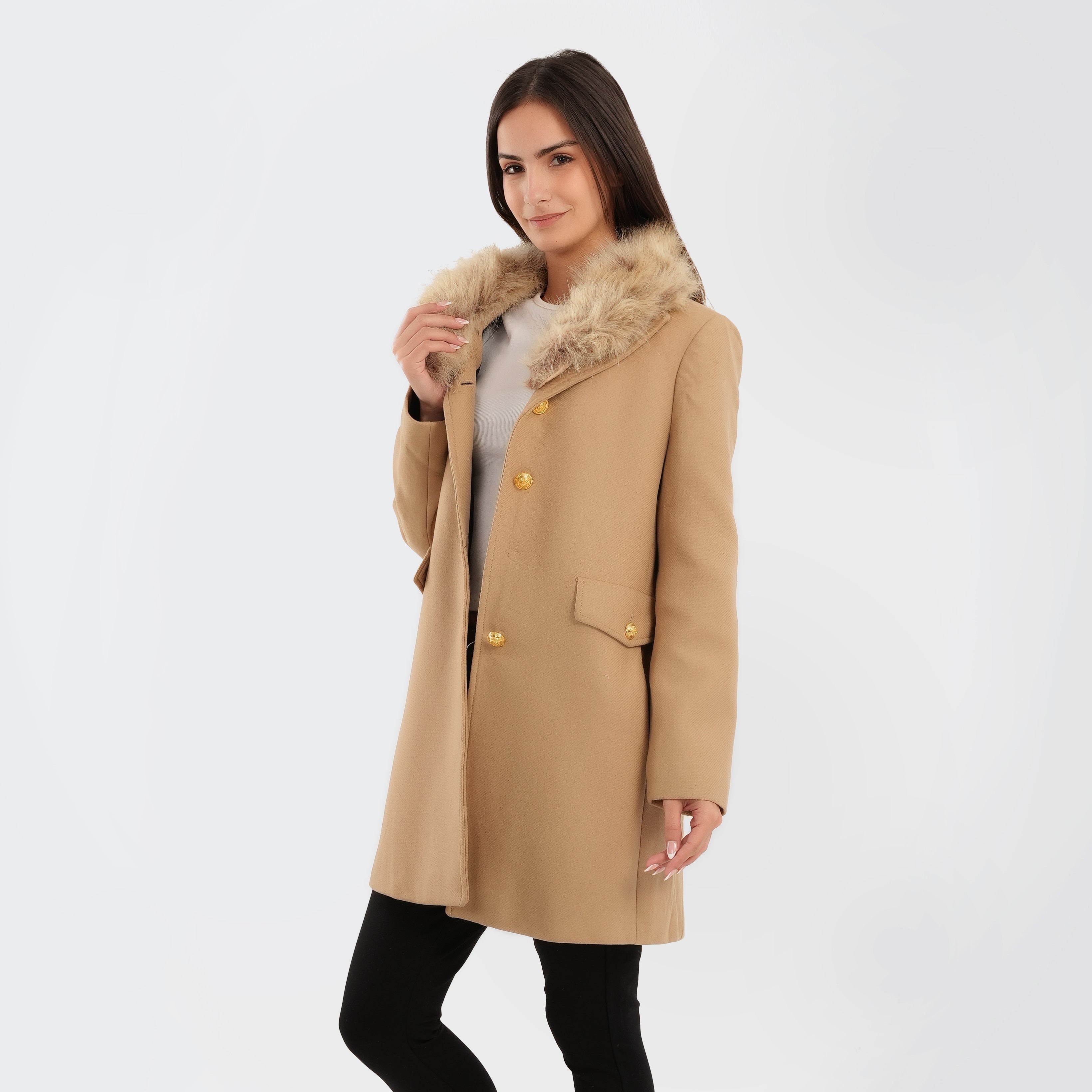 Zara FAUX FUR WOOL BLEND COAT - Marca Deals - Zara