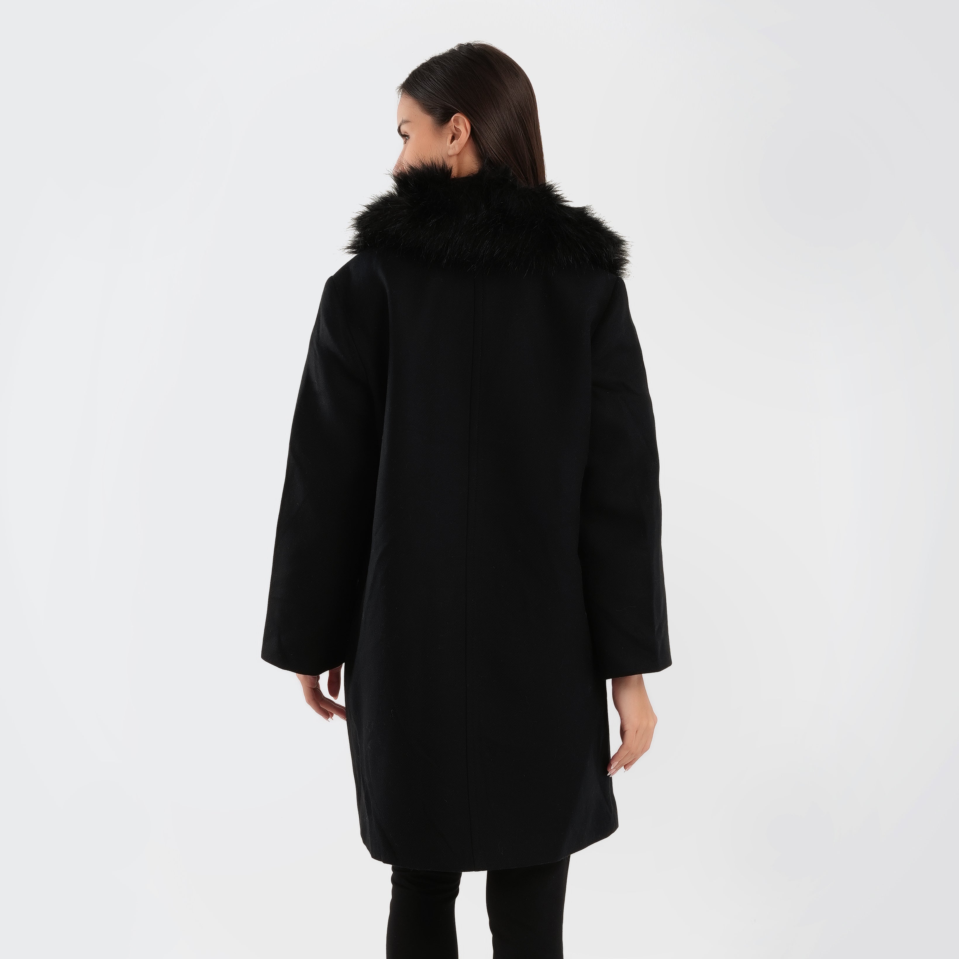 Zara FAUX FUR WOOL BLEND COAT - Marca Deals - Guess